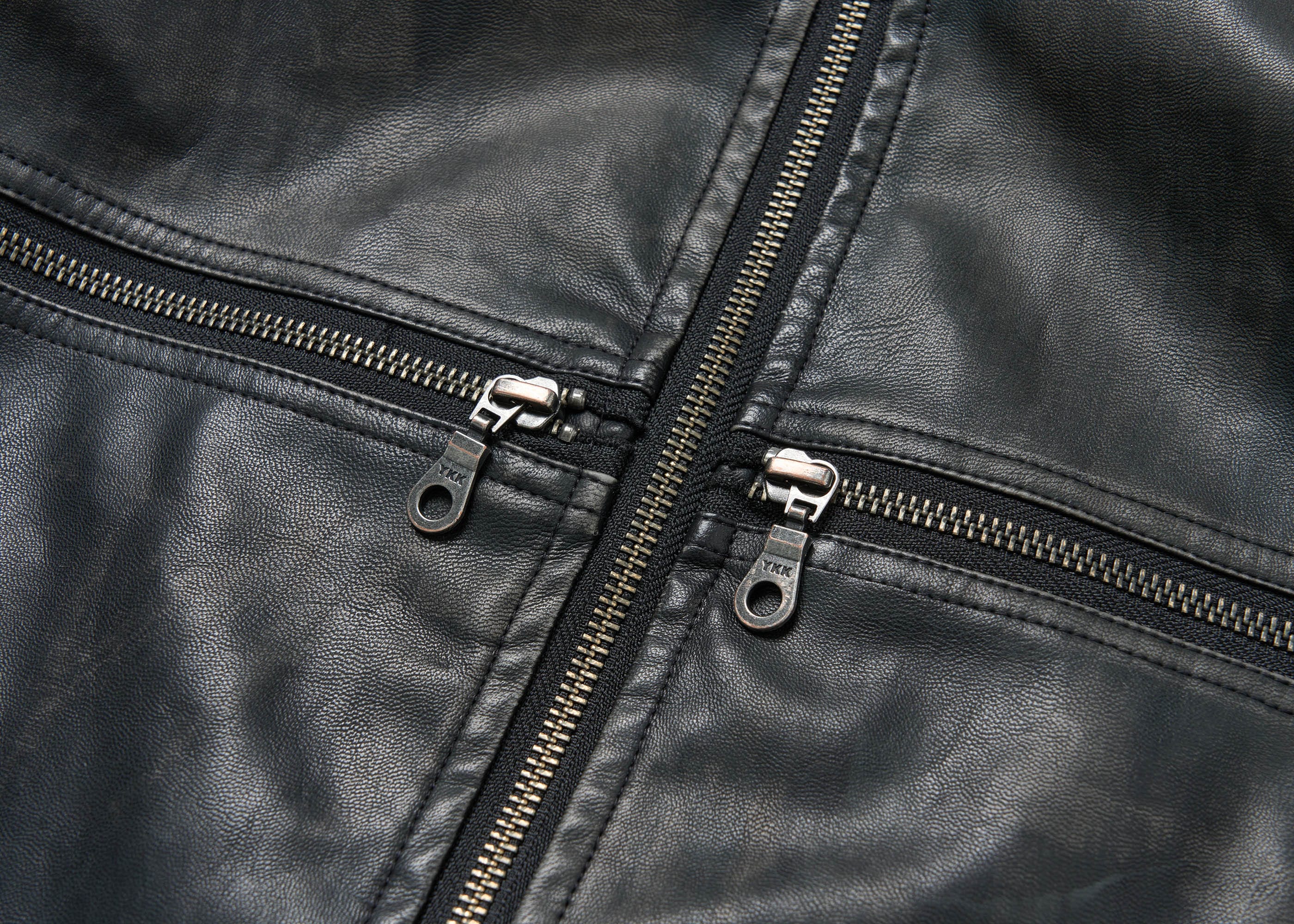 SAVAGEGROWTHWORLD Crossed Spliced Rivet Faux Leather Jacket, premium urban and streetwear designers apparel on PROJECTISR.com, SAVAGEGROWTHWORLD