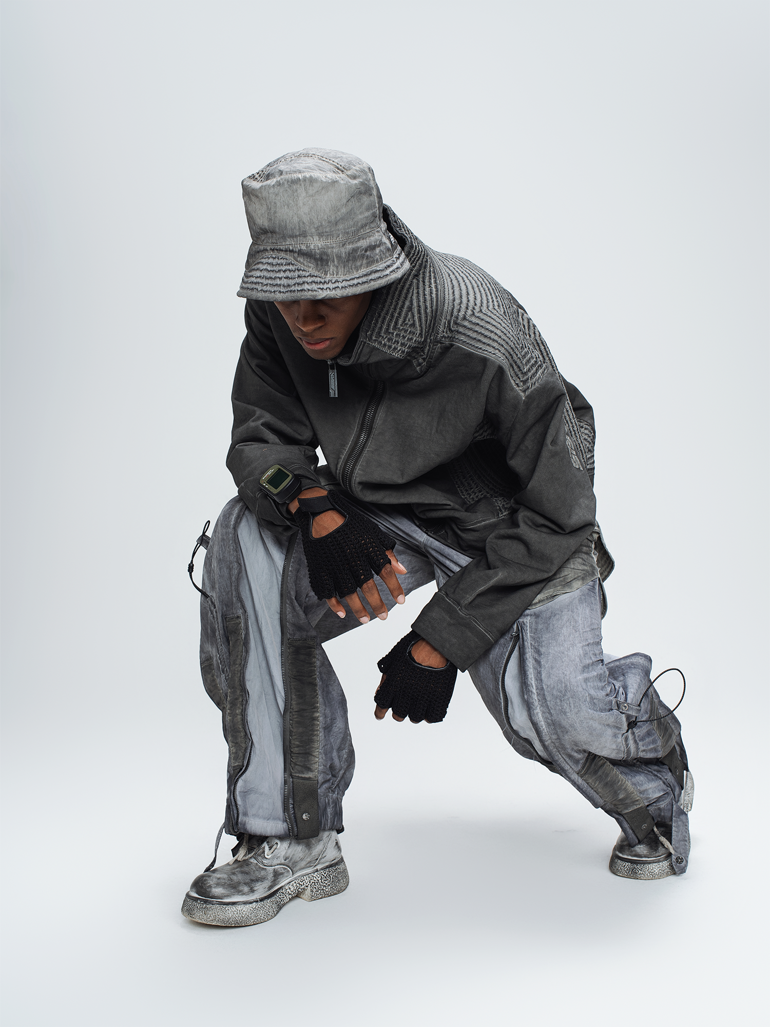STEAM Washed Distressed Bucket Hat