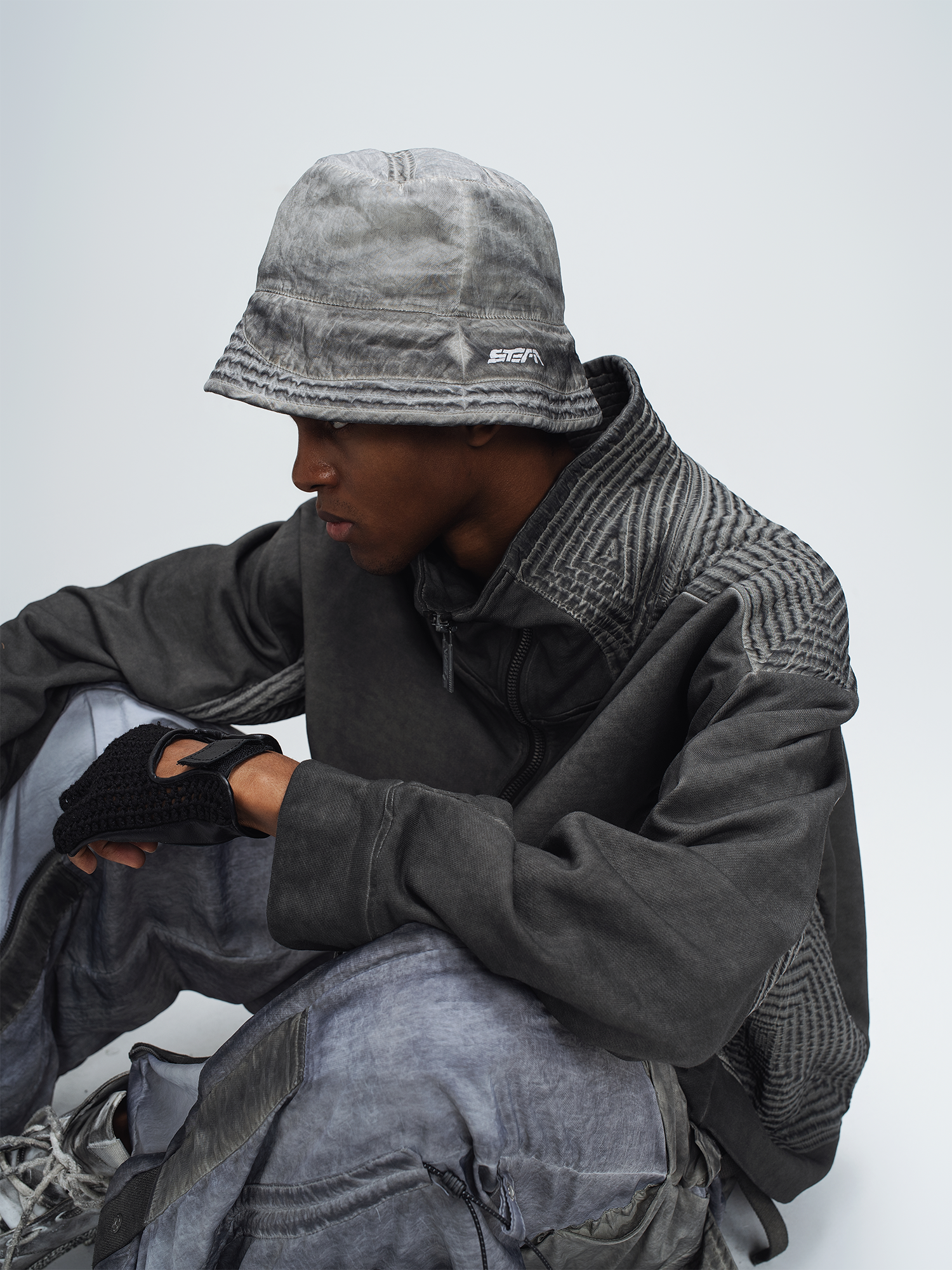 STEAM Washed Distressed Bucket Hat
