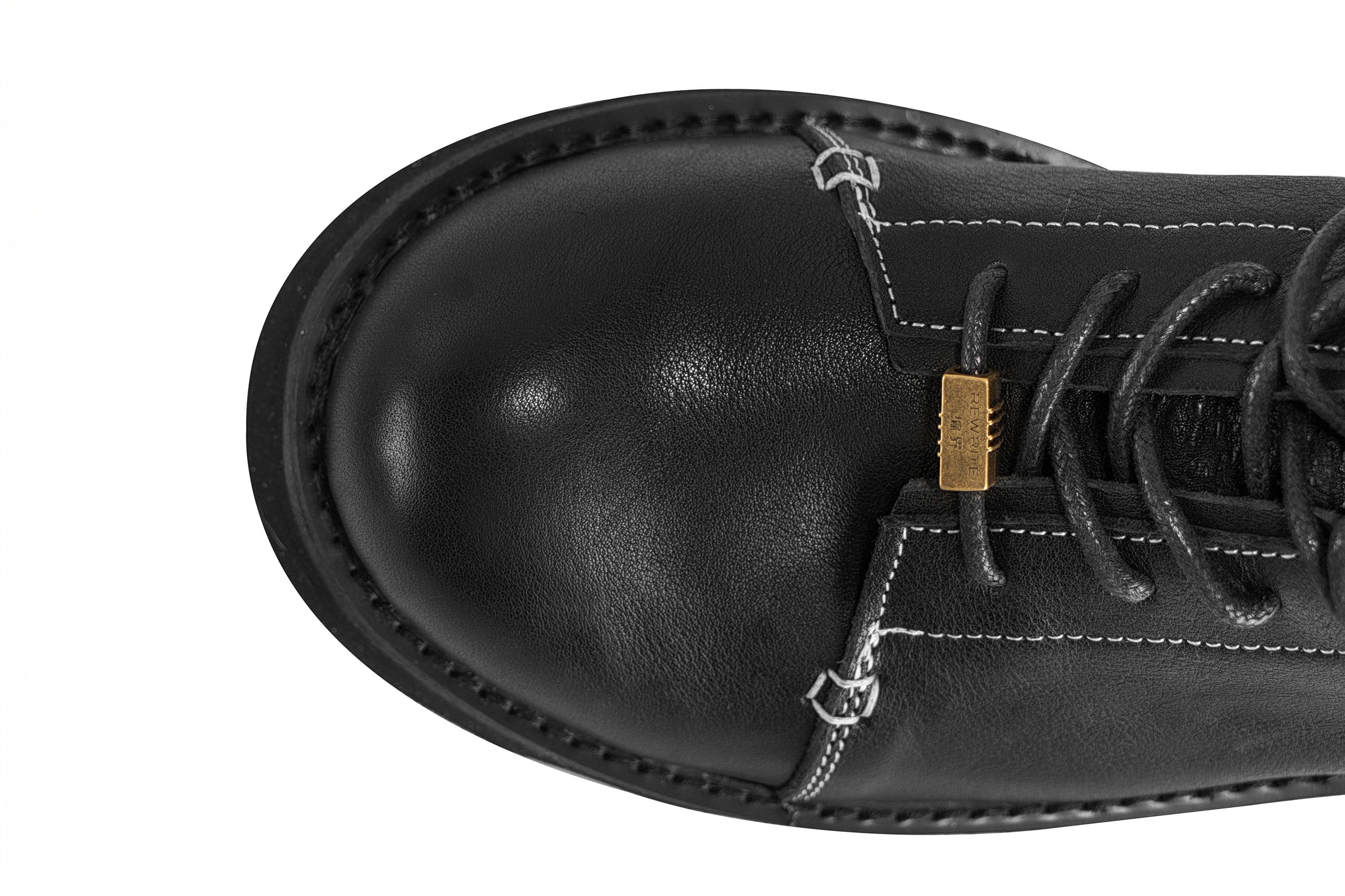 REWRITE Stitched Leather Lug Sole Martin Boots, premium urban and streetwear designers apparel on PROJECTISR.com, REWRITE