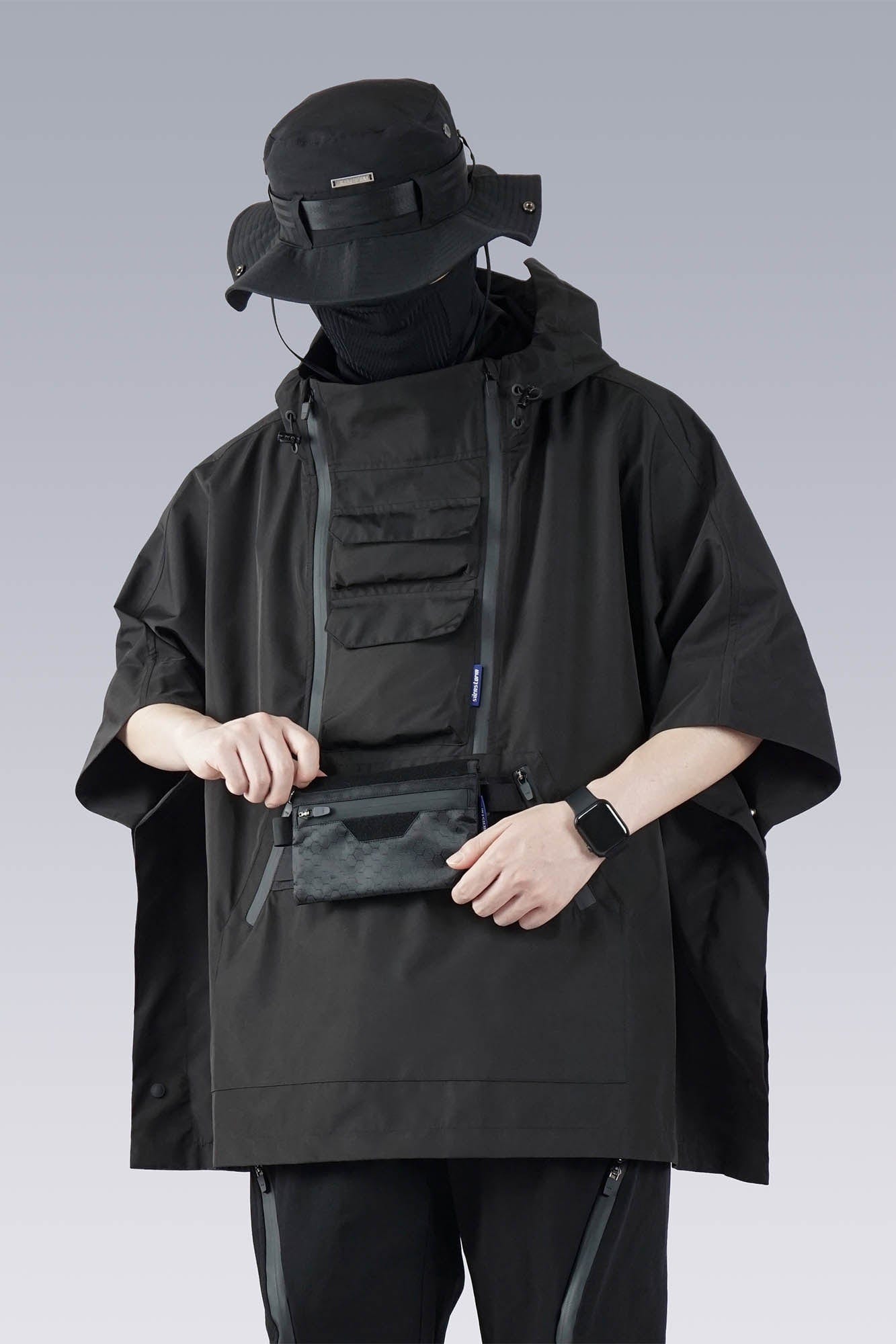 SILENSTORM Tactical Drawstring Wide-Brim Bucket Hat, premium urban and streetwear designers apparel on PROJECTISR.com, SILENSTORM