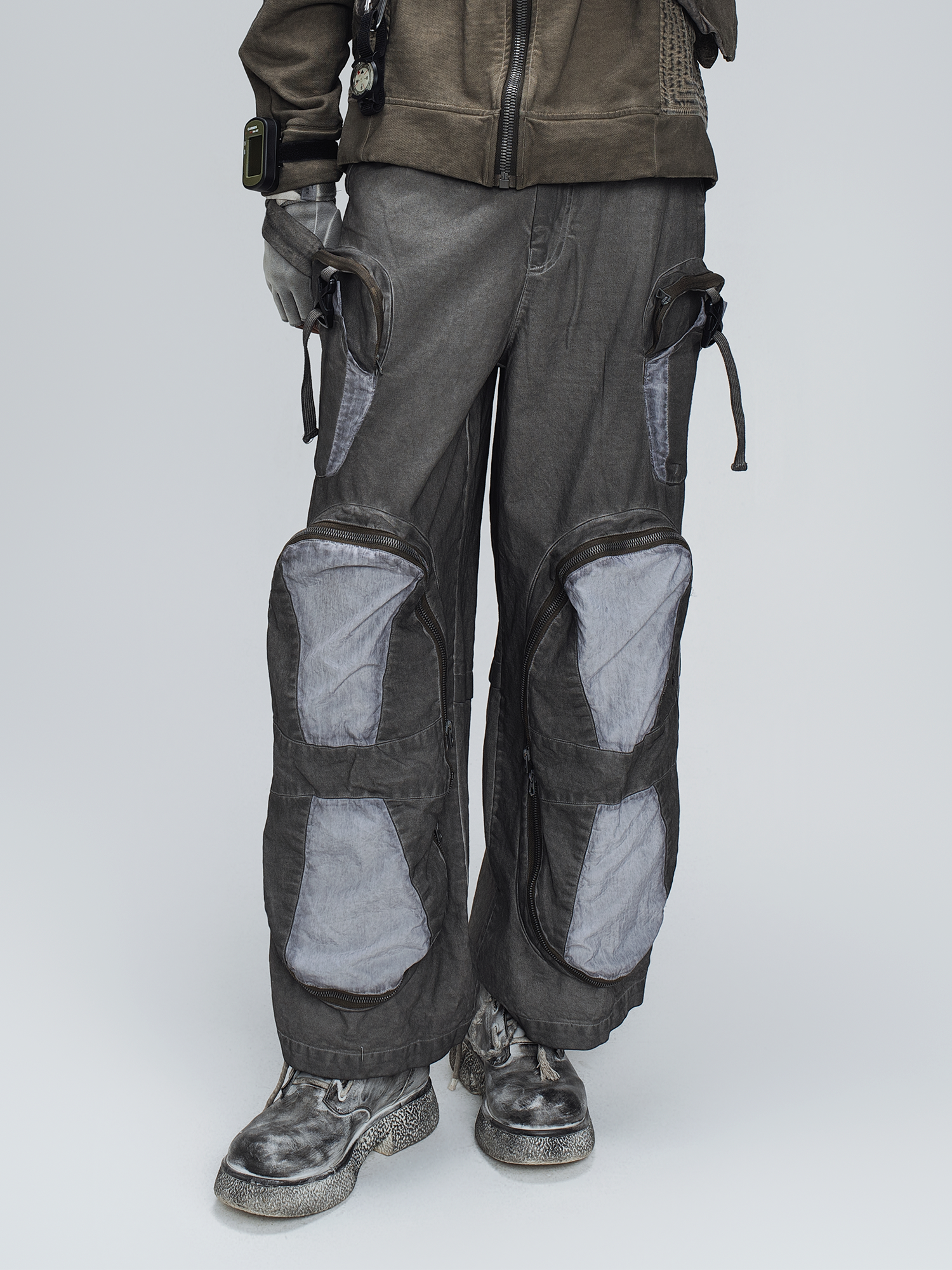 STEAM Multi-Pocket Spliced Parachute Cargo Pants