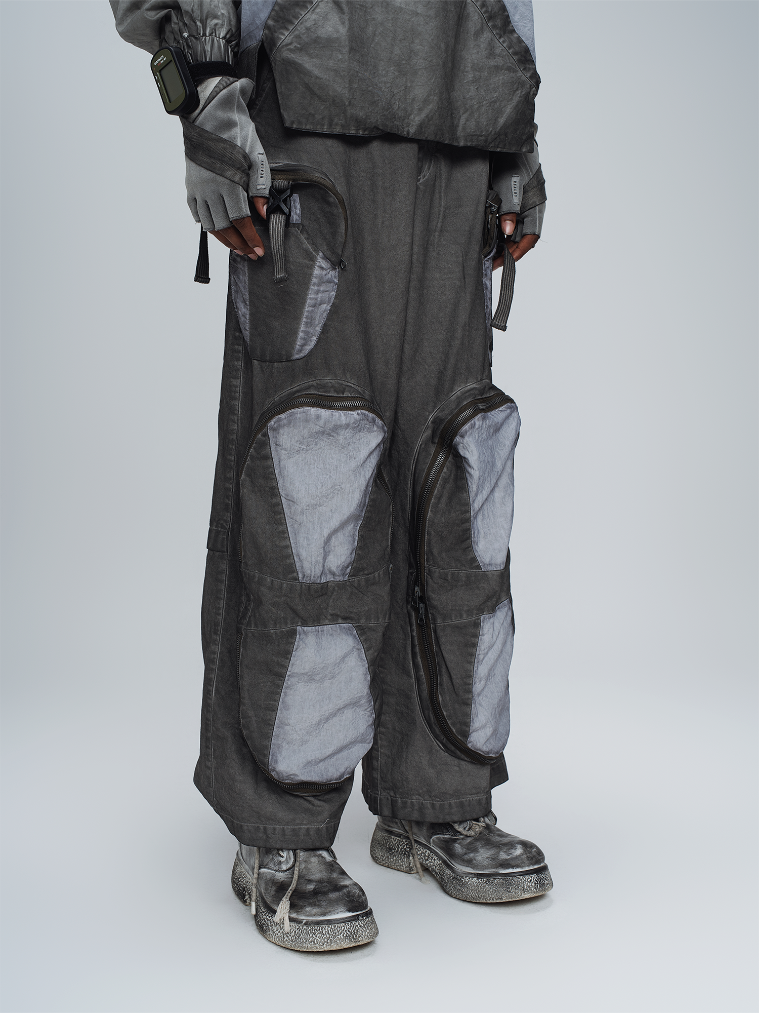 STEAM Multi-Pocket Spliced Parachute Cargo Pants