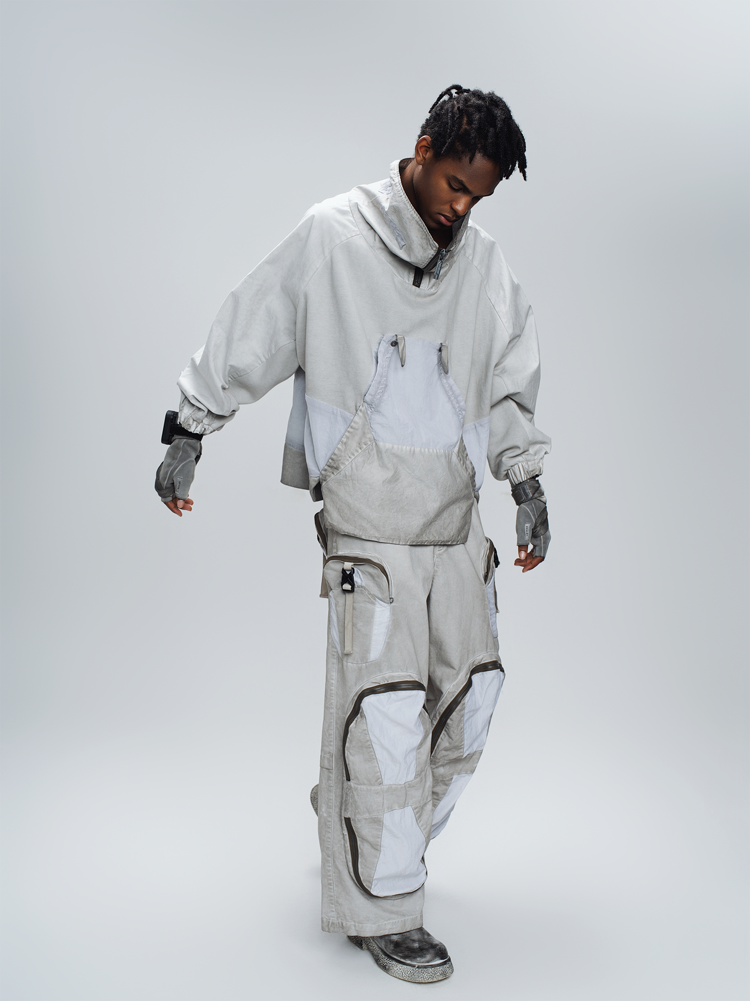 STEAM Multi-Pocket Spliced Parachute Cargo Pants