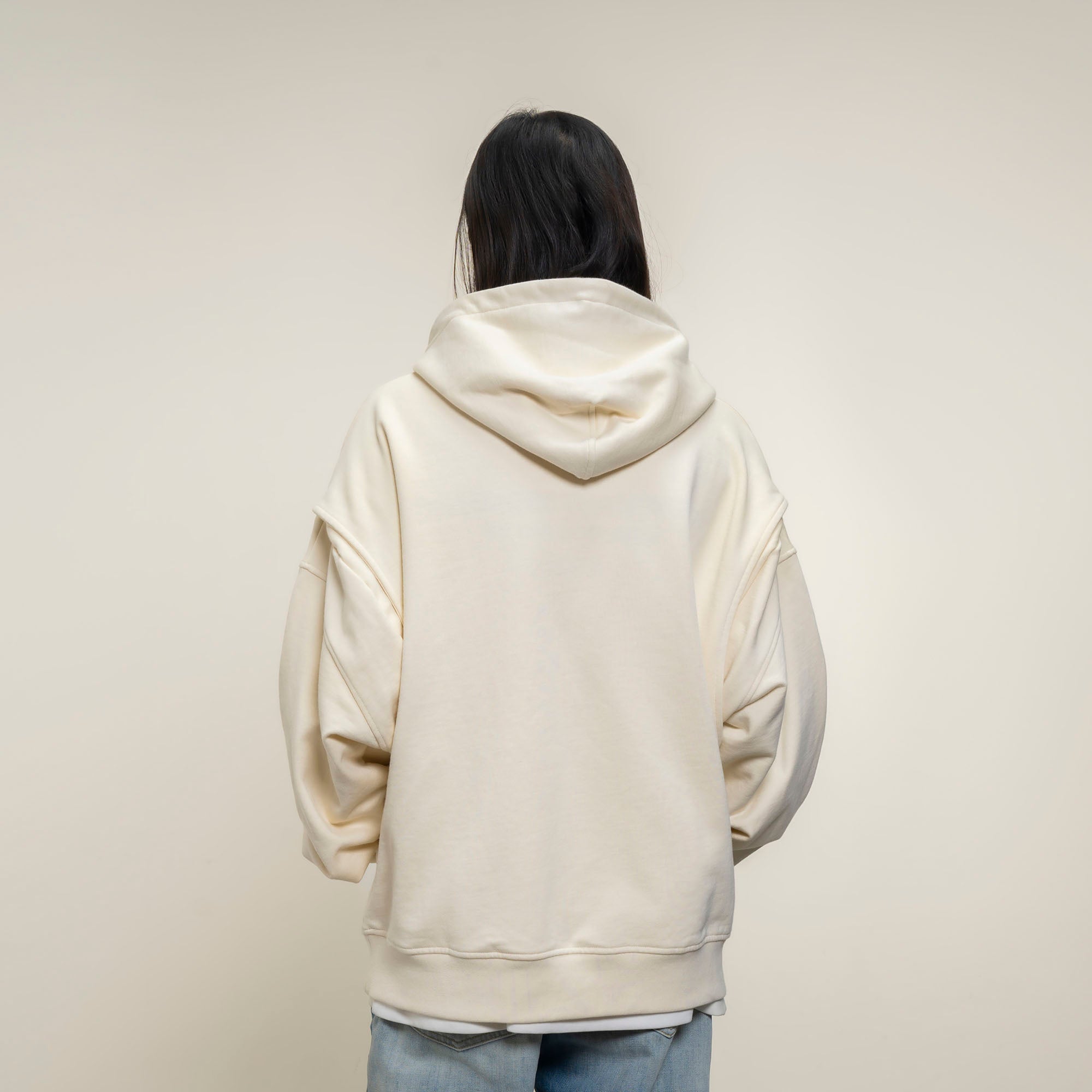 MAKEMORE Faux-Layer Embroidered Pocket Hoodie, premium urban and streetwear designers apparel on PROJECTISR.com, MAKEMORE