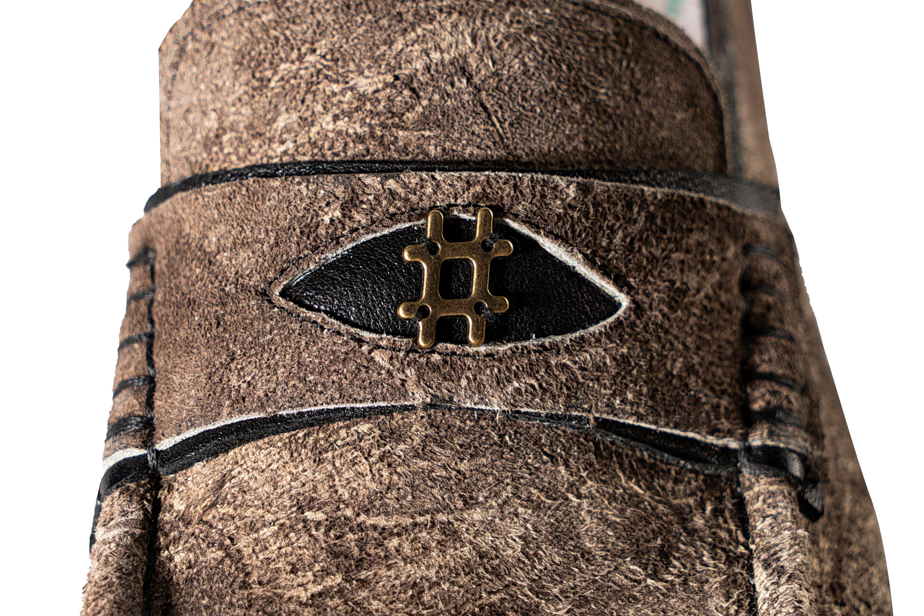 REWRITE Distressed Cowhide Saddle Loafers, premium urban and streetwear designers apparel on PROJECTISR.com, REWRITE