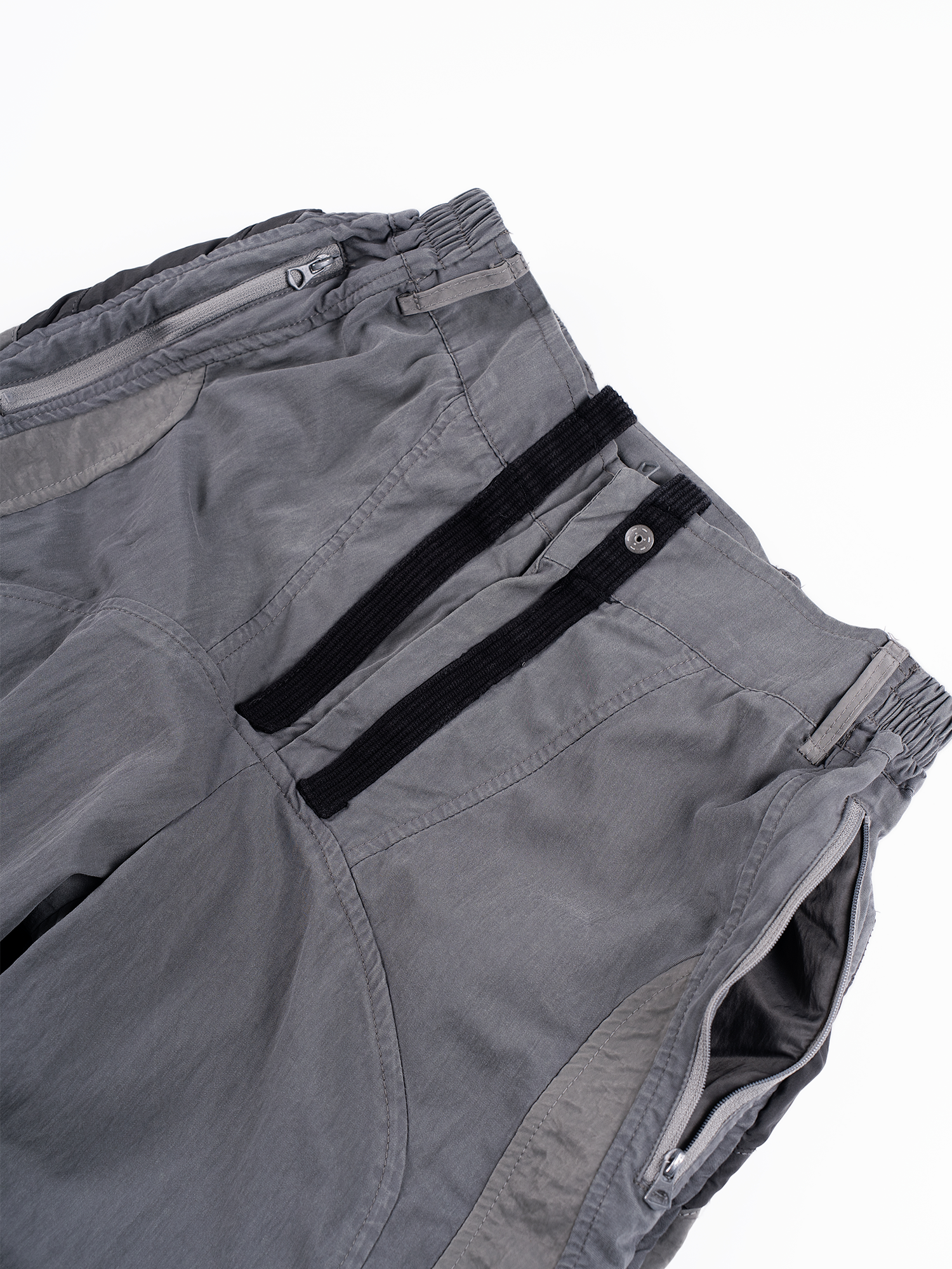STEAM Deconstructed Zippered Spliced Wide-Leg Cargo Pants