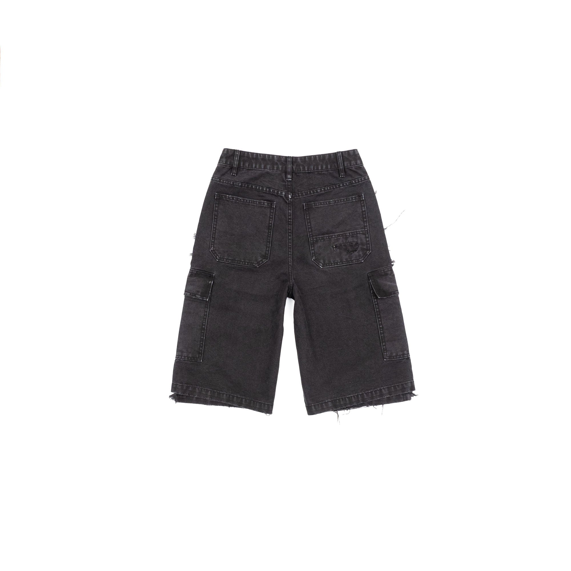 IN EXISTENCE Distressed Multi-Pocket Straight-Leg Cargo Shorts, premium urban and streetwear designers apparel on PROJECTISR.com, IN EXISTENCE