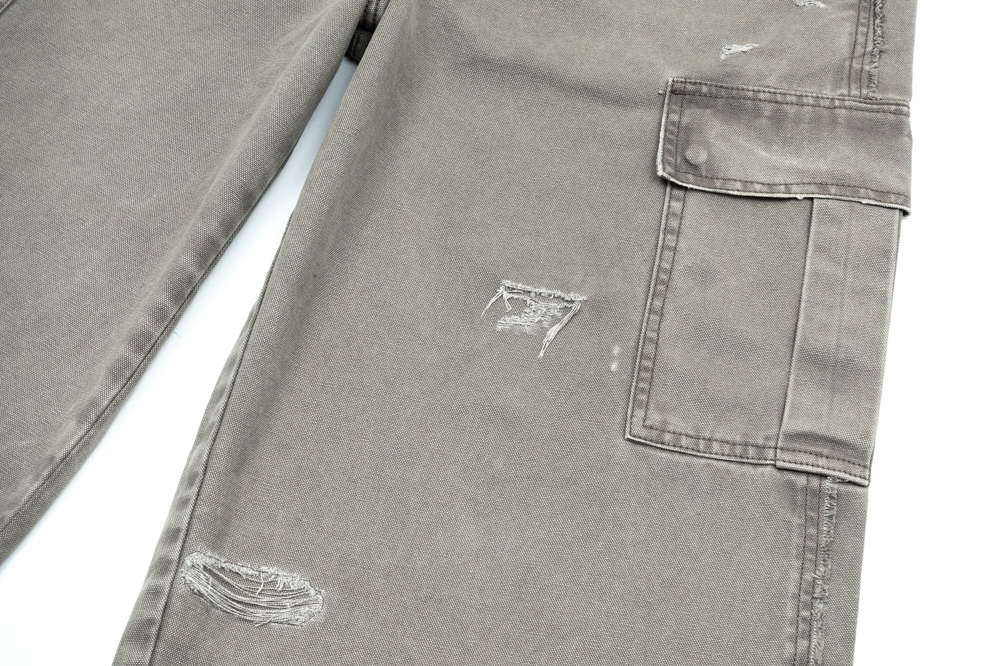 IN EXISTENCE Distressed Multi-Pocket Straight-Leg Cargo Shorts, premium urban and streetwear designers apparel on PROJECTISR.com, IN EXISTENCE