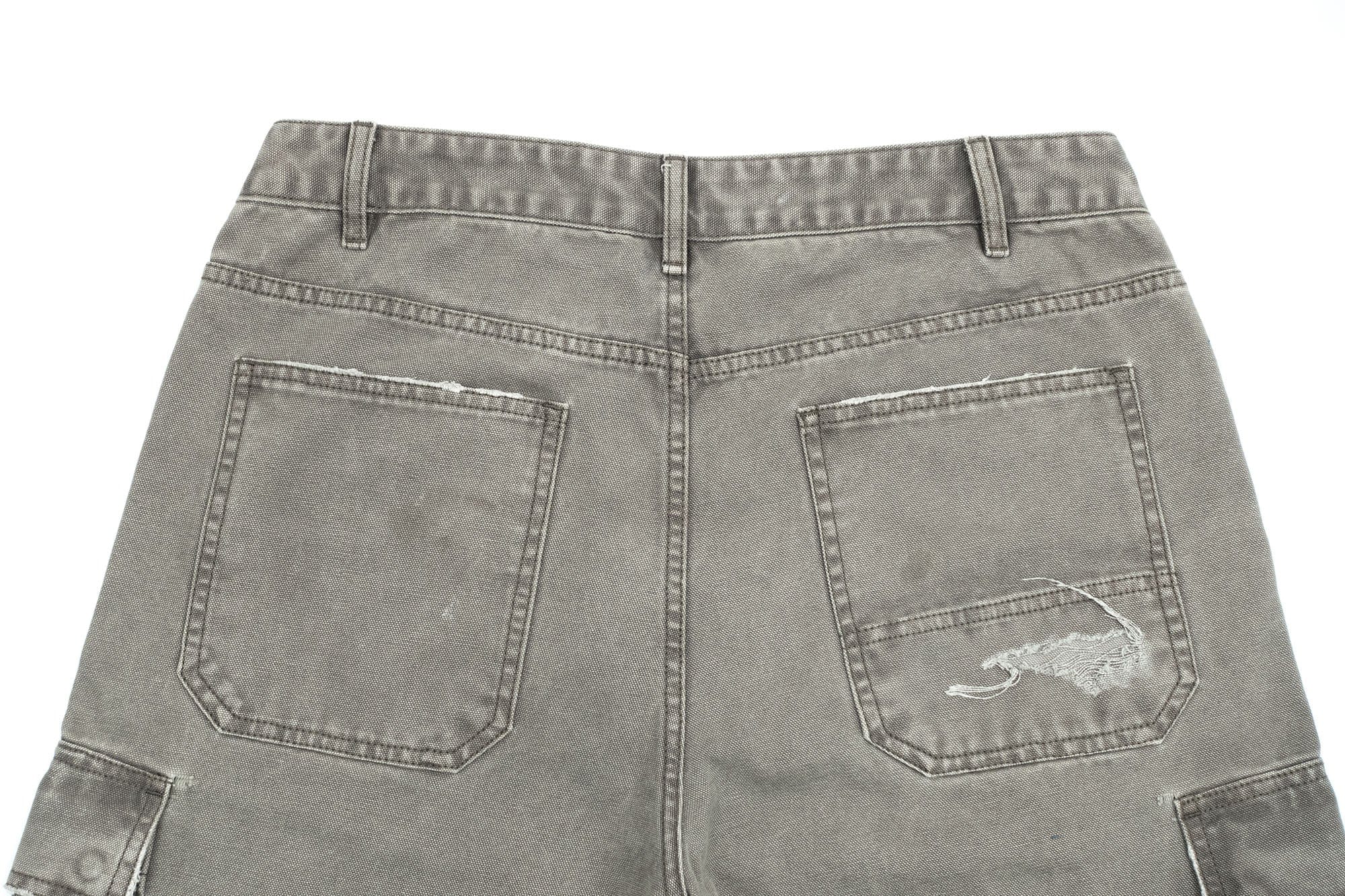 IN EXISTENCE Distressed Multi-Pocket Straight-Leg Cargo Shorts, premium urban and streetwear designers apparel on PROJECTISR.com, IN EXISTENCE