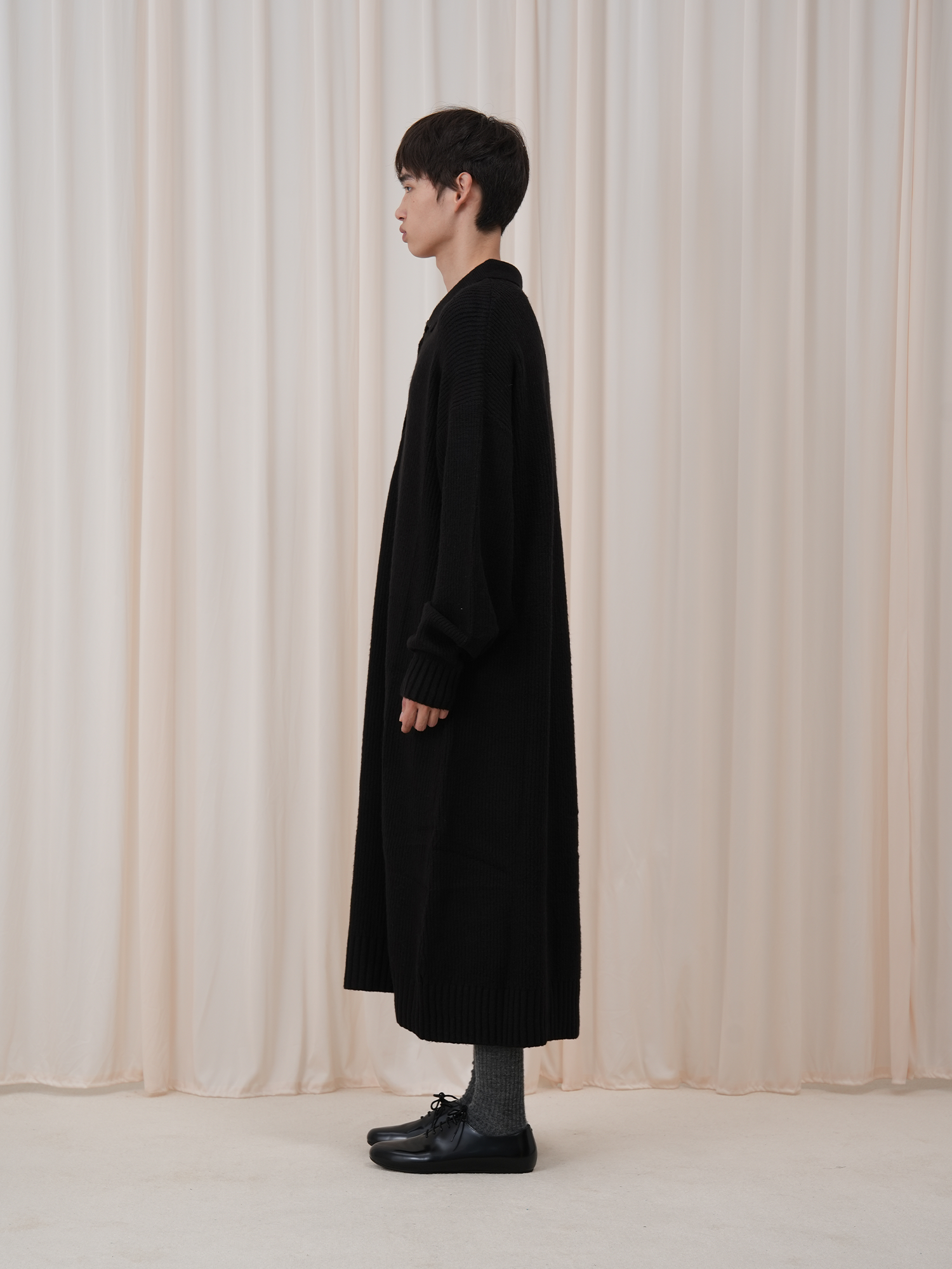 OUYANG WENJUN Half-Placket Oversized Sweater, premium urban and streetwear designers apparel on PROJECTISR.com, OUYANG WENJUN