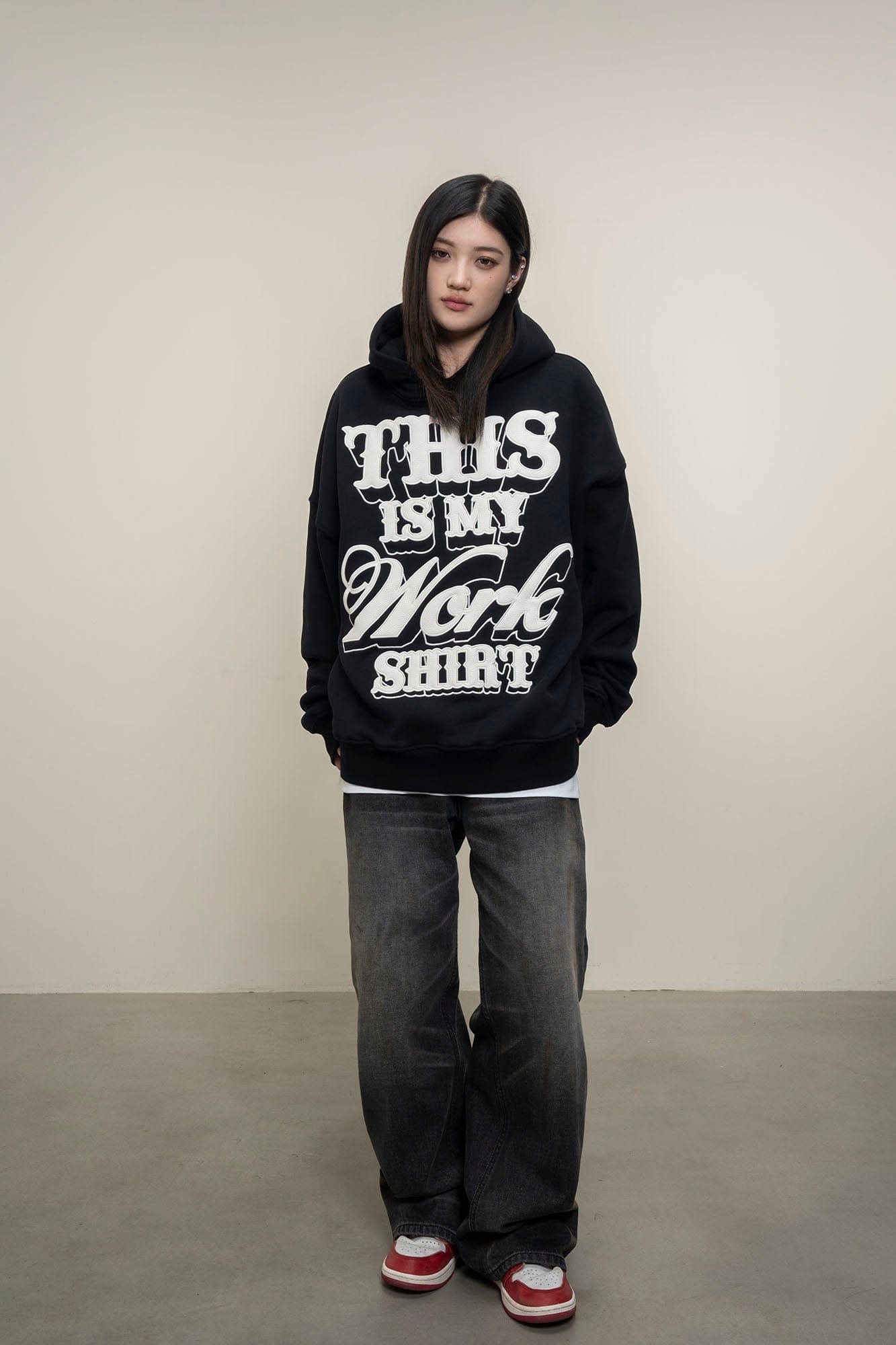 MAKEMORE Graphic Patch Oversized Hoodie, premium urban and streetwear designers apparel on PROJECTISR.com, MAKEMORE