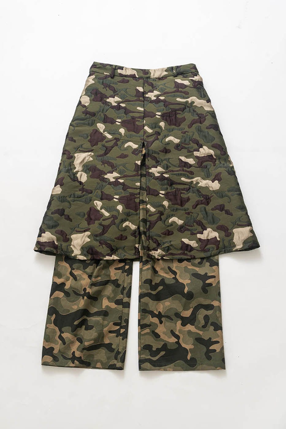 KADAKADA Dinosaur-Camo Embossed Multi-Pocket Skirt Pants, premium urban and streetwear designers apparel on PROJECTISR.com, KADAKADA