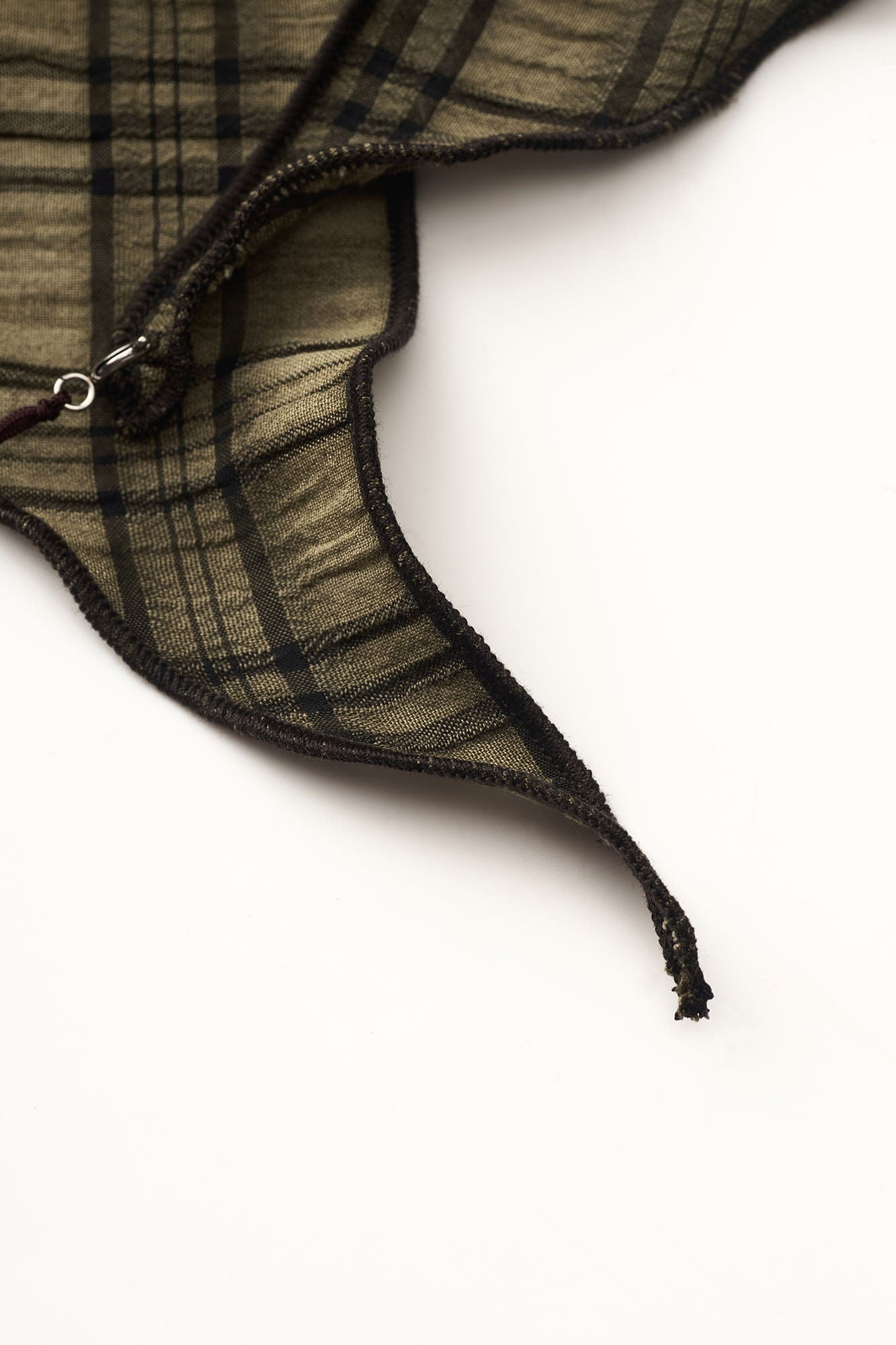 GONGHE REPUB Checked Beaded Pendant Scarf, premium urban and streetwear designers apparel on PROJECTISR.com, GONGHE REPUB