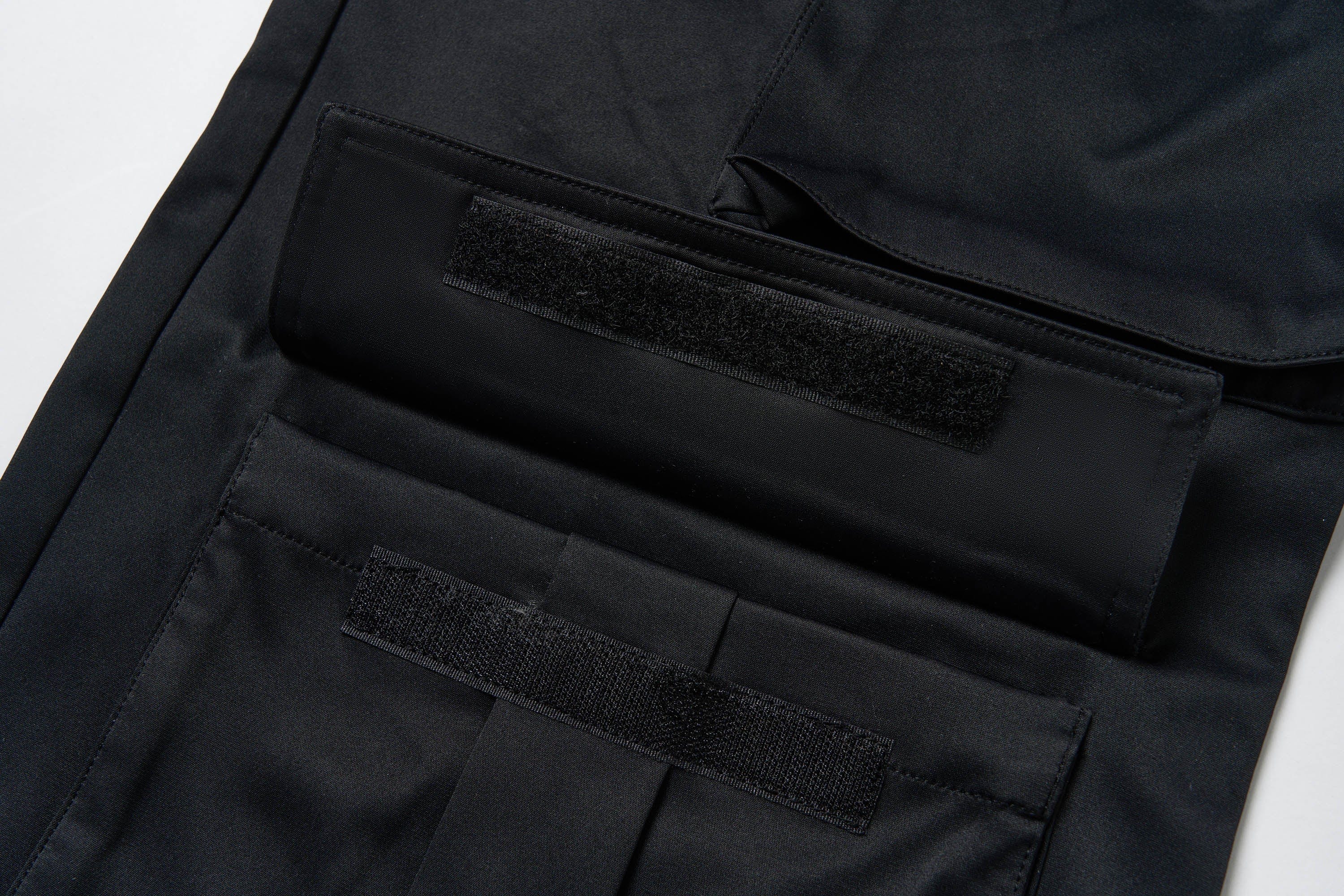 SAVAGEGROWTHWORLD Multi-Pocket Satin Straight-Leg Pants, premium urban and streetwear designers apparel on PROJECTISR.com, SAVAGEGROWTHWORLD