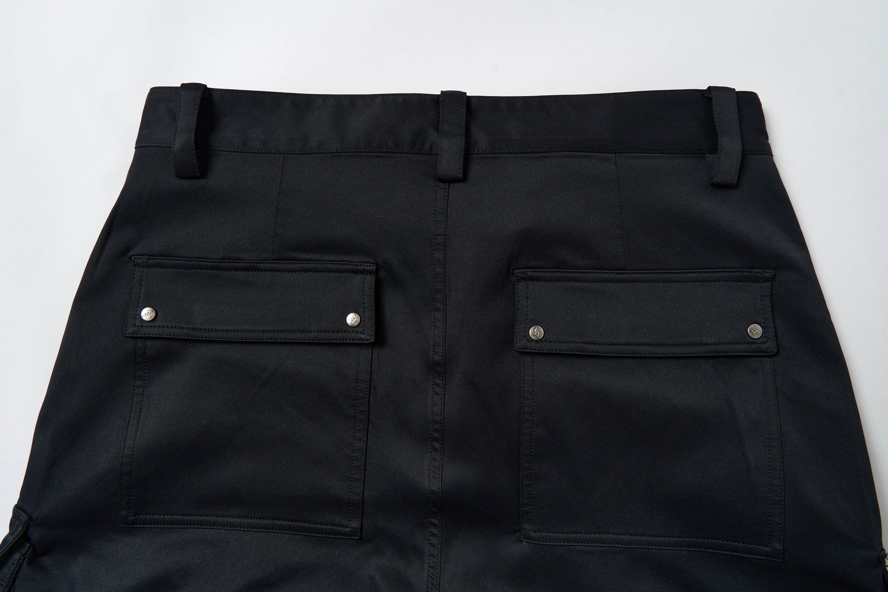 SAVAGEGROWTHWORLD Multi-Pocket Satin Straight-Leg Pants, premium urban and streetwear designers apparel on PROJECTISR.com, SAVAGEGROWTHWORLD