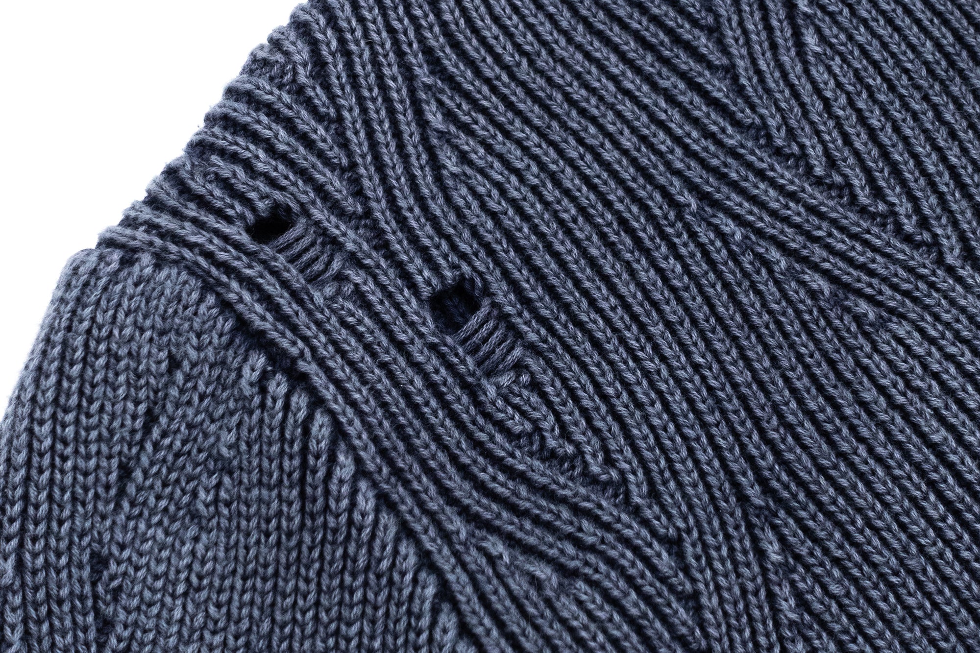 IN EXISTENCE Distressed Chevron Collared Sweater