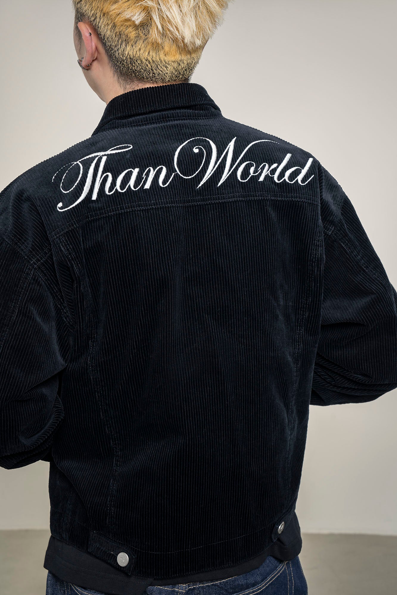 MAKEMORE Script Embroidered Corduroy Jacket