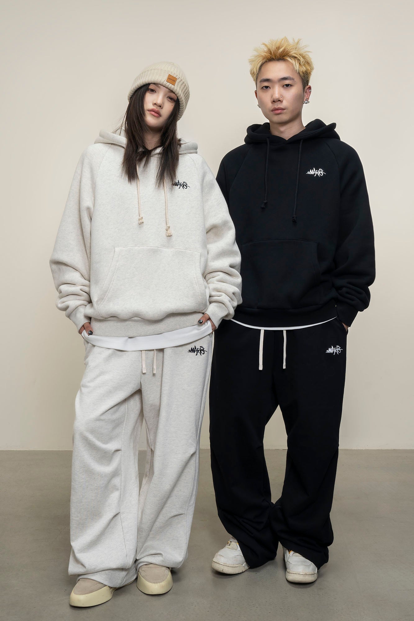 MAKEMORE LOGO Embroidered Drawstring Hoodie