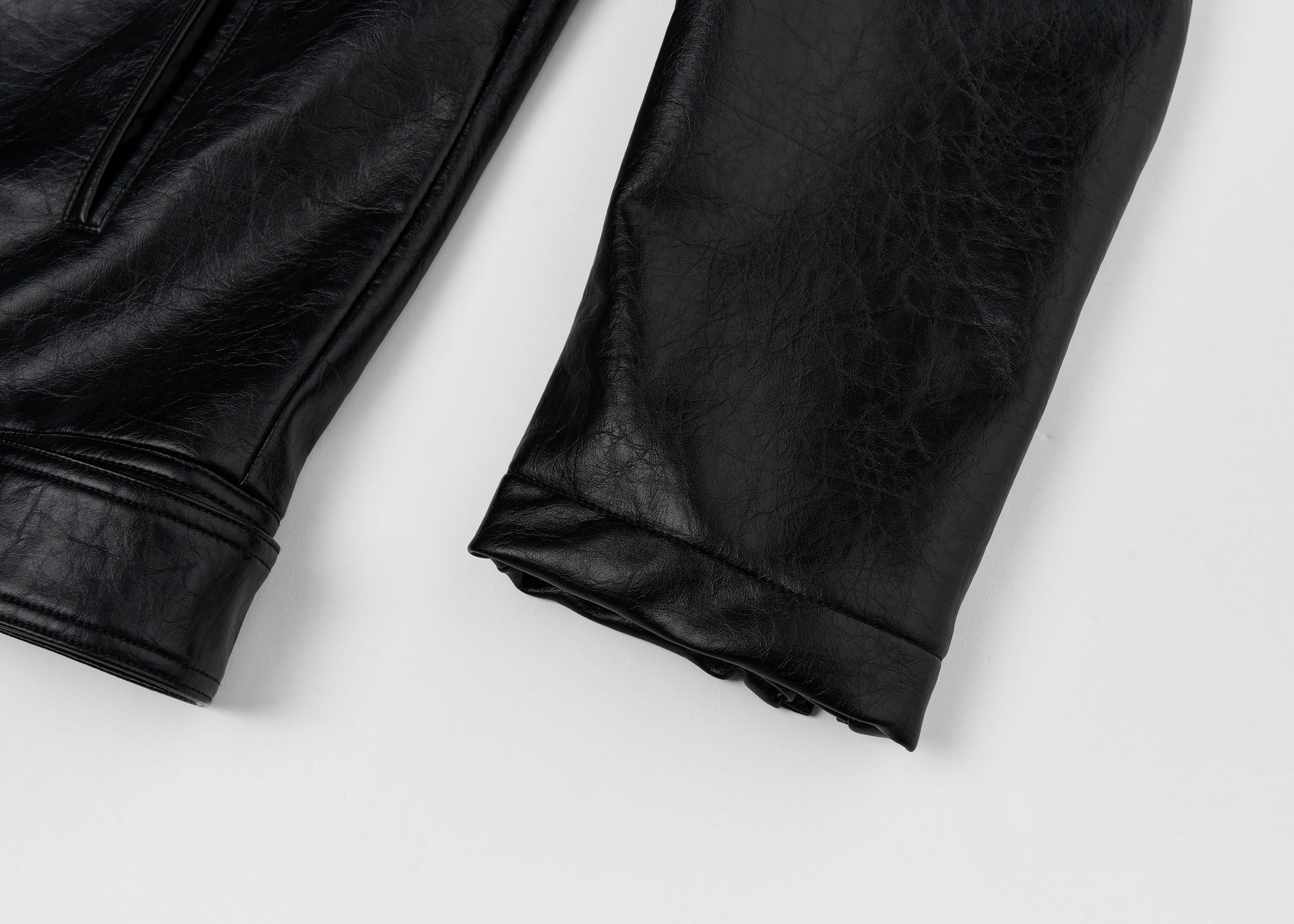 SAVAGEGROWTHWORLD Horse Patch Faux Leather Moto Jacket