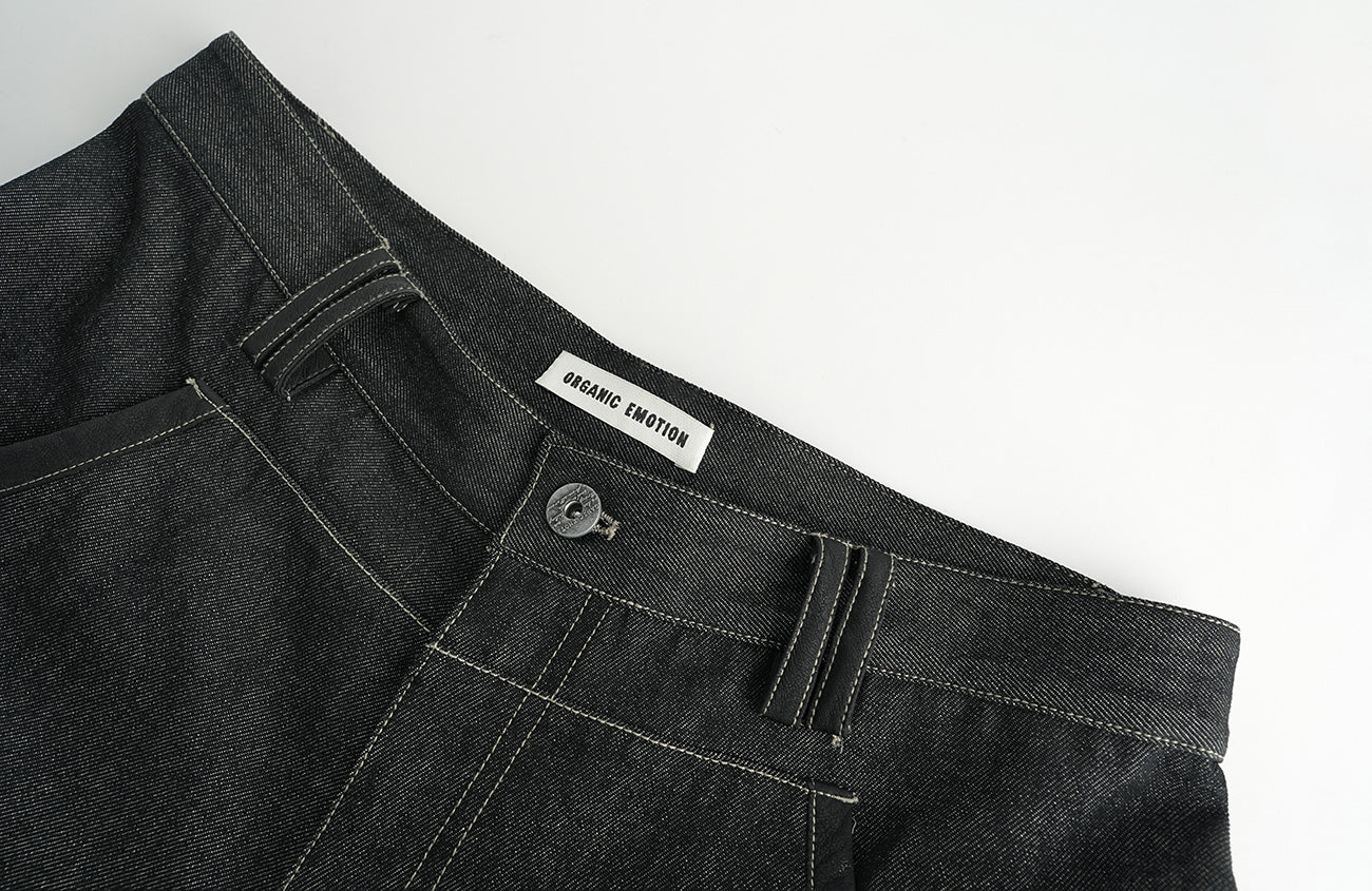 ORGANIC EMOTION EMOTION Contrast-Paneled Workwear Jeans, premium urban and streetwear designers apparel on PROJECTISR.com, ORGANIC EMOTION