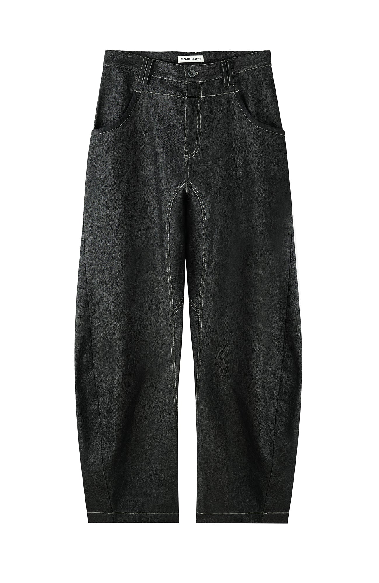ORGANIC EMOTION EMOTION Contrast-Paneled Workwear Jeans, premium urban and streetwear designers apparel on PROJECTISR.com, ORGANIC EMOTION
