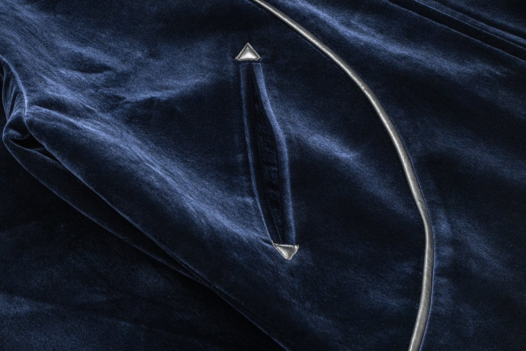 IN EXISTENCE Velvet Faux Leather Collar Jacket