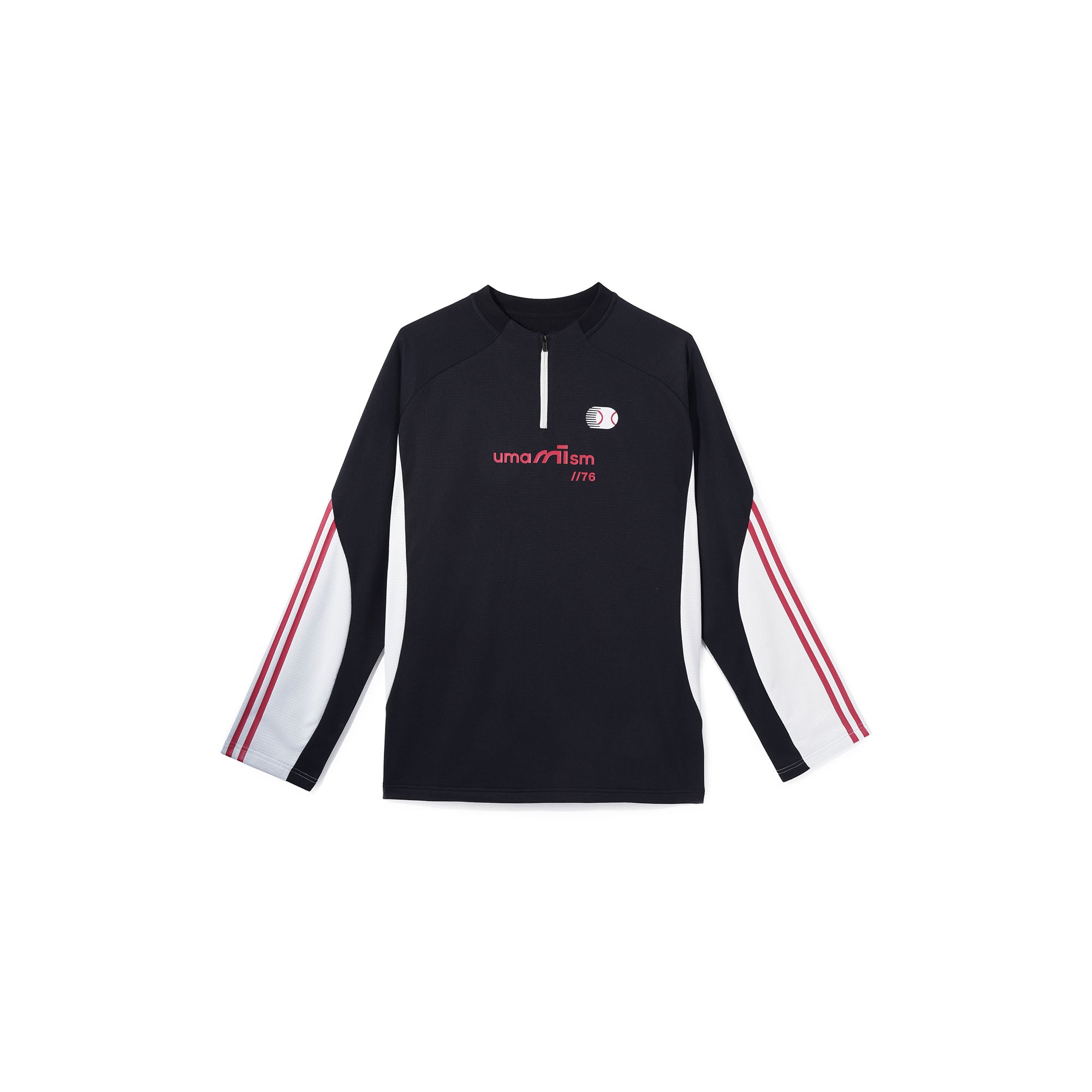 UMAMIISM Raglan Striped Fleece-Lined Sweatshirt, premium urban and streetwear designers apparel on PROJECTISR.com, UMAMIISM