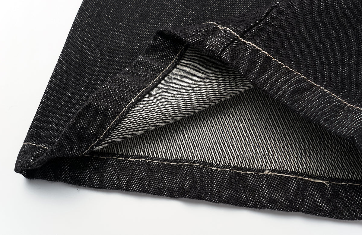 ELETEIZE Laser-Burned Curved Jeans