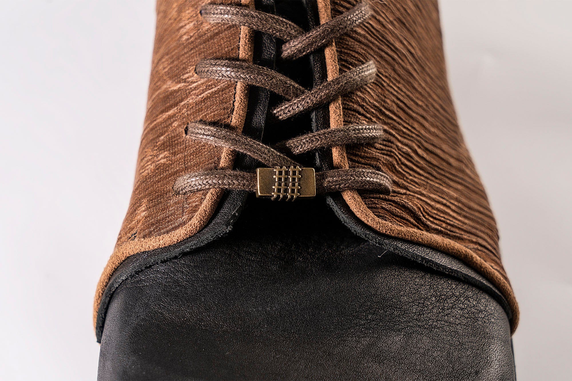 REWRITE Silk Panel Crinkled Square-Toe Derby Shoes, premium urban and streetwear designers apparel on PROJECTISR.com, REWRITE