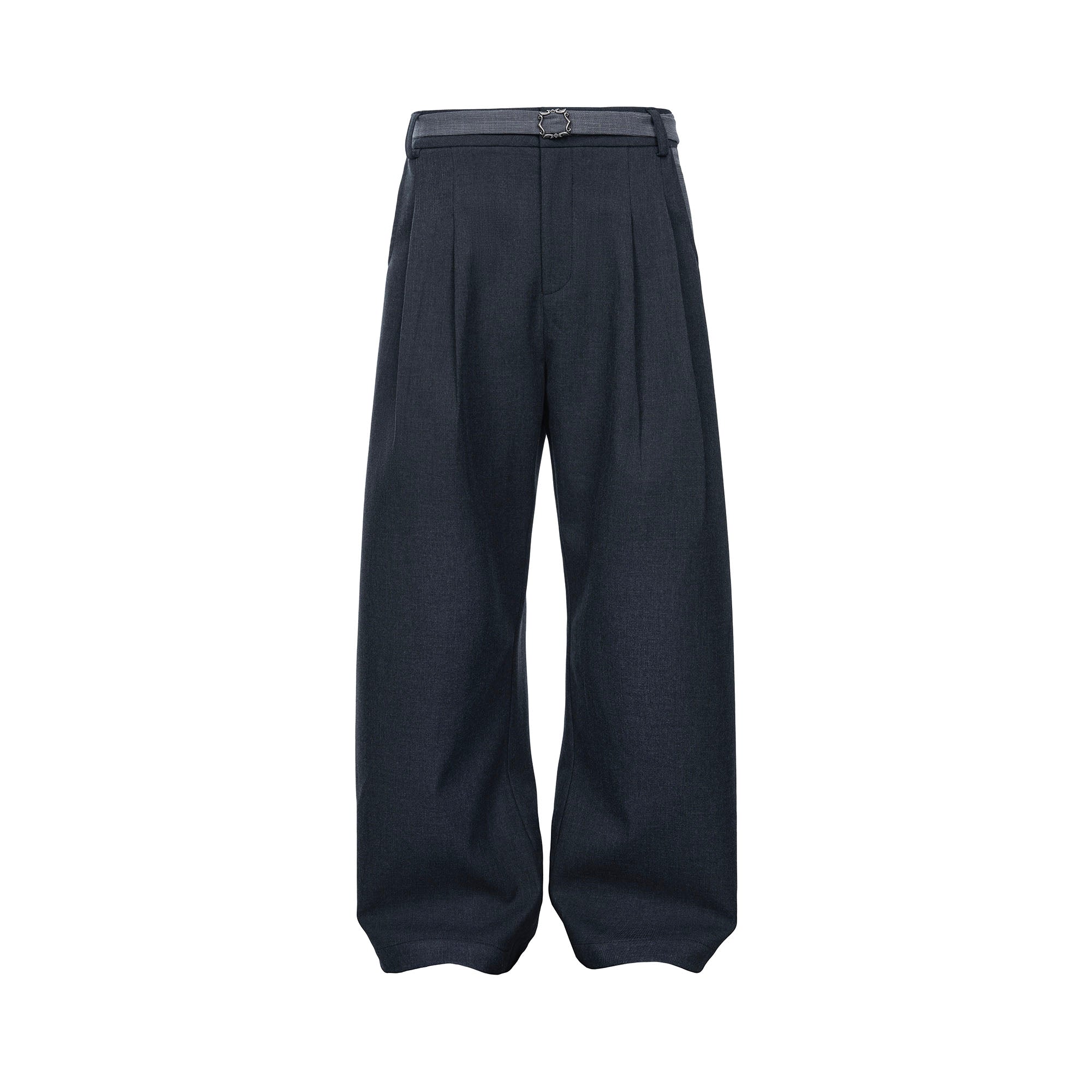 CATSSTAC Detachable-Belt Pleats Wide-Leg Trousers, premium urban and streetwear designers apparel on PROJECTISR.com, CATSSTAC