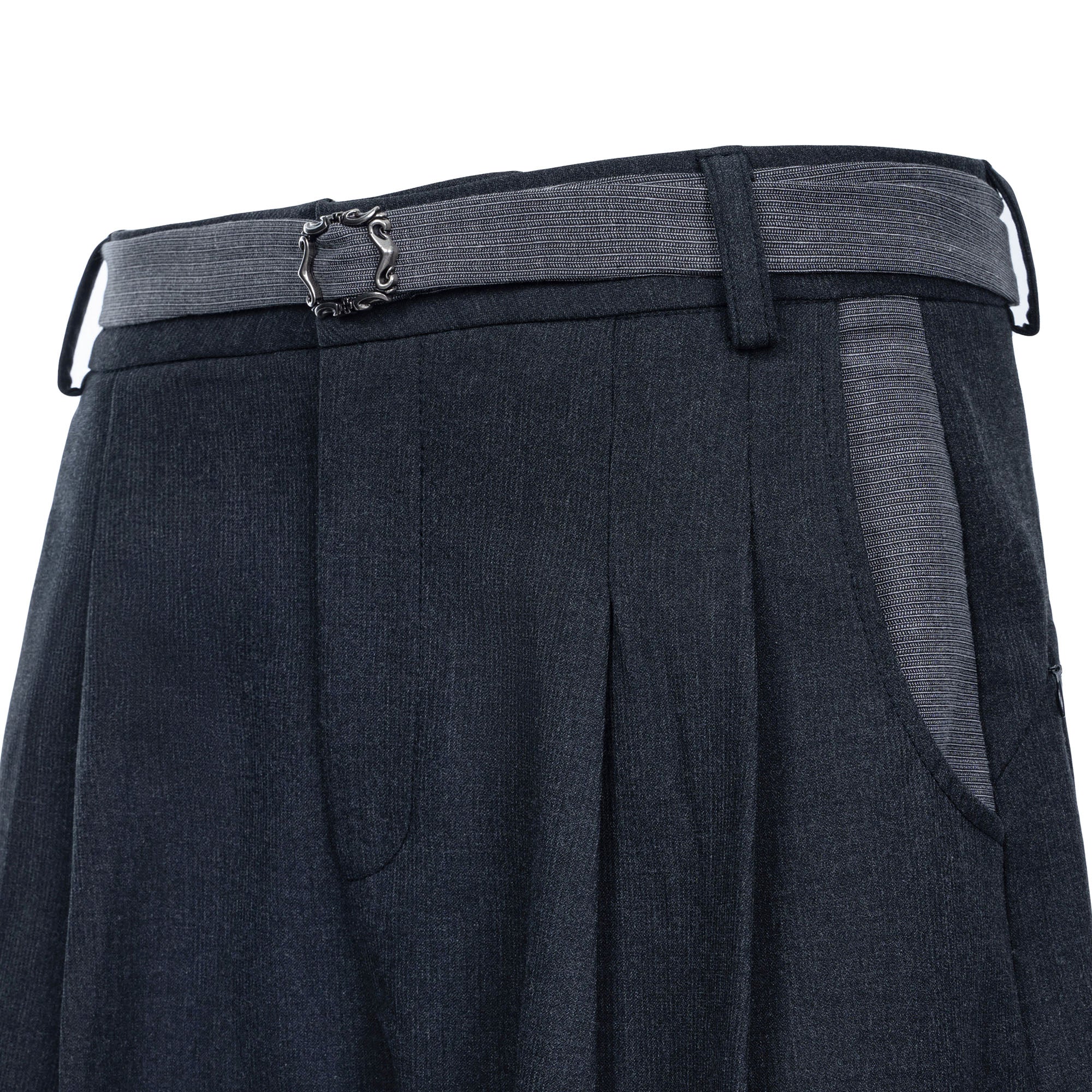 CATSSTAC Detachable-Belt Pleats Wide-Leg Trousers, premium urban and streetwear designers apparel on PROJECTISR.com, CATSSTAC