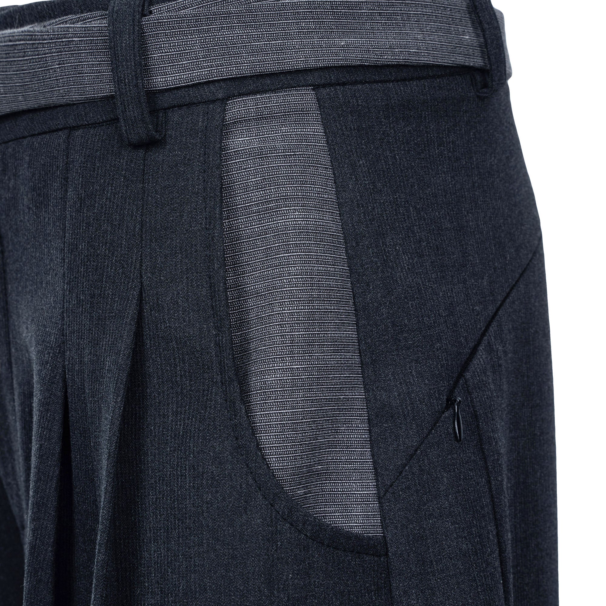CATSSTAC Detachable-Belt Pleats Wide-Leg Trousers, premium urban and streetwear designers apparel on PROJECTISR.com, CATSSTAC