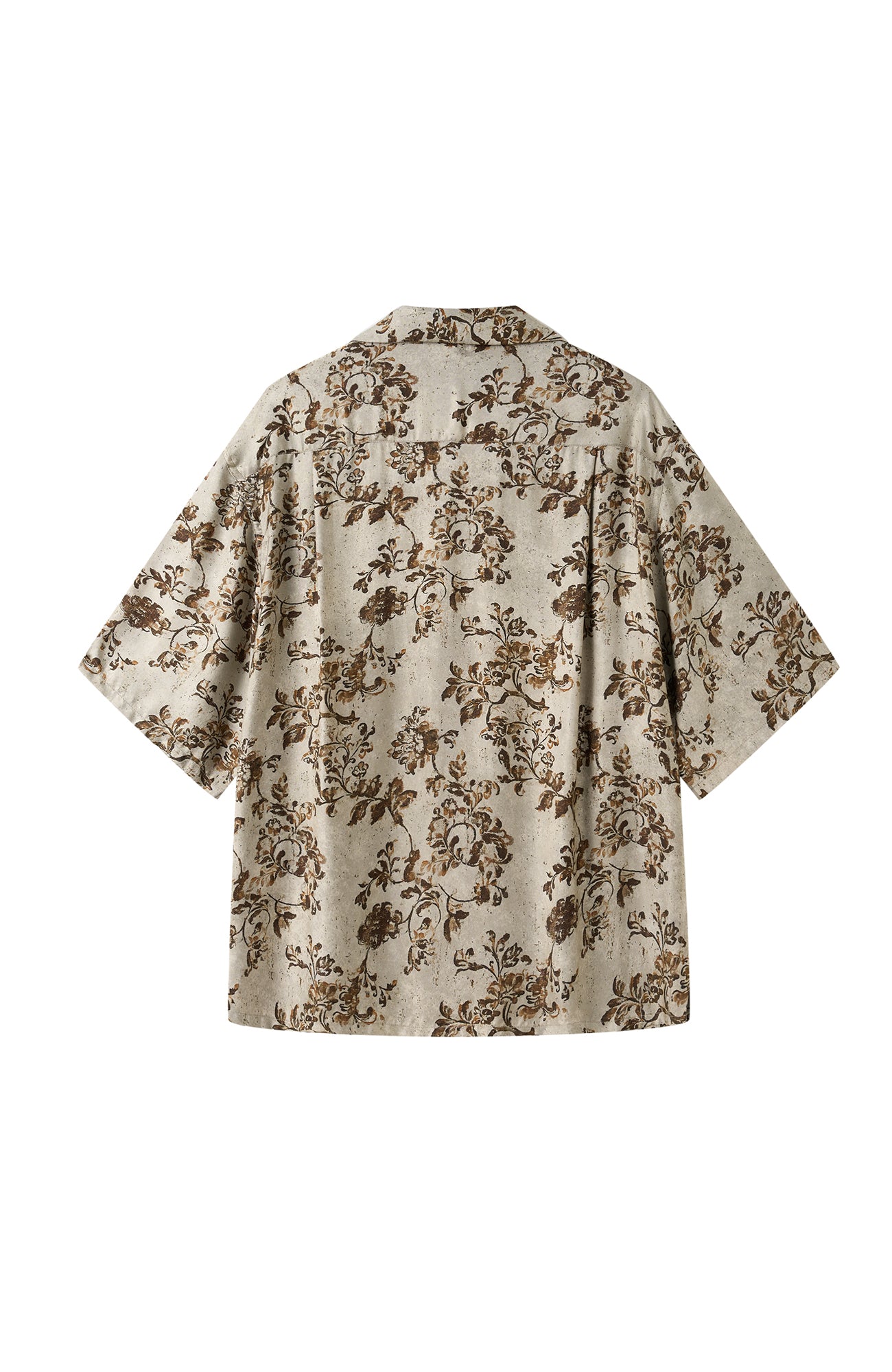 MOITIEDEPETALE Retro Floral Cupro-Blend Half Shirt