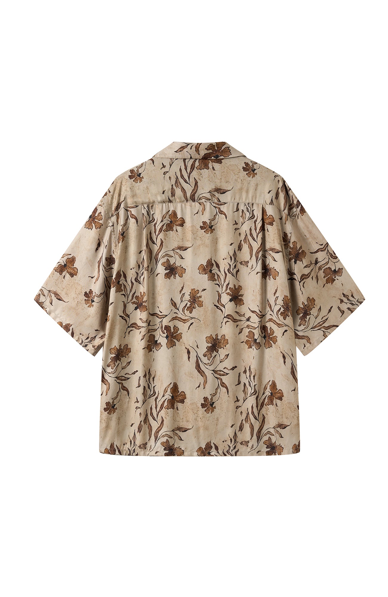 MOITIEDEPETALE Retro Botanical Cupro-Blend Half Shirt