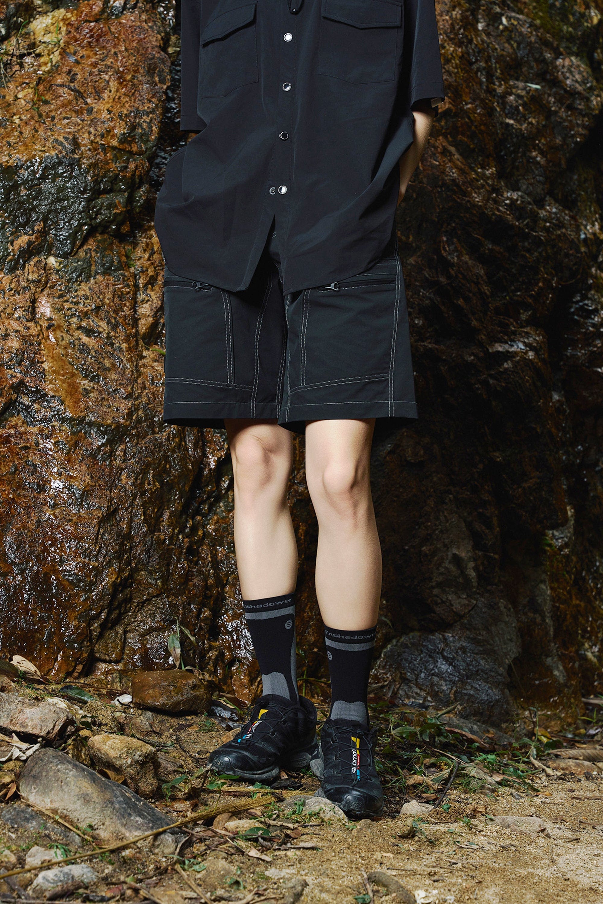 ENSHADOWER Deconstructed Multi Pockets Utility Shorts, premium urban and streetwear designers apparel on PROJECTISR.com, ENSHADOWER