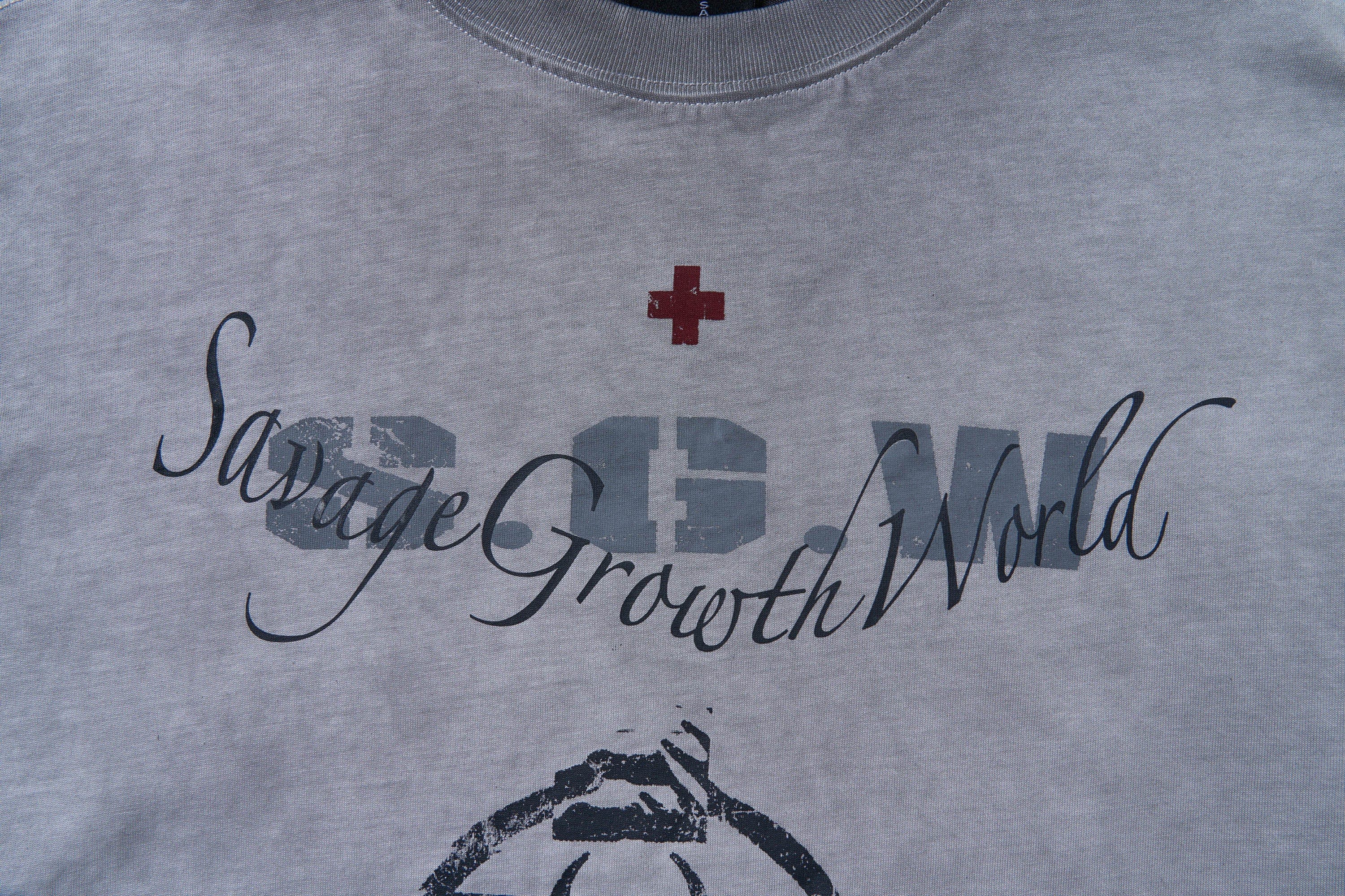 SAVAGEGROWTHWORLD Distressed GhosteMane T-Shirt, premium urban and streetwear designers apparel on PROJECTISR.com, SAVAGEGROWTHWORLD