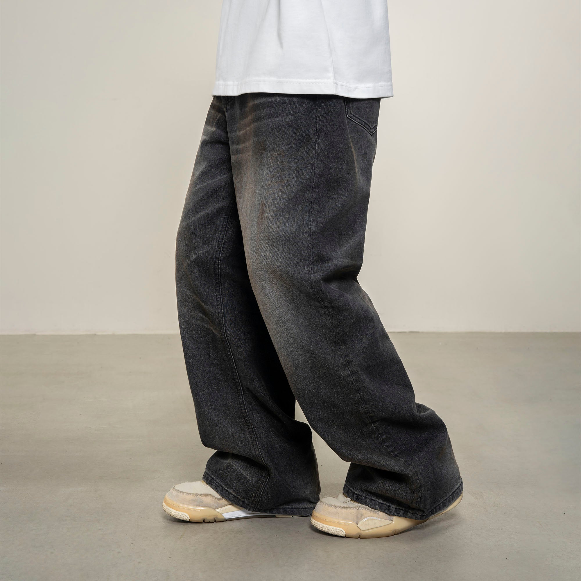MAKEMORE Dirty Fit Straight-Leg Oversized Jeans (延后,暂无定价), premium urban and streetwear designers apparel on PROJECTISR.com, MAKEMORE