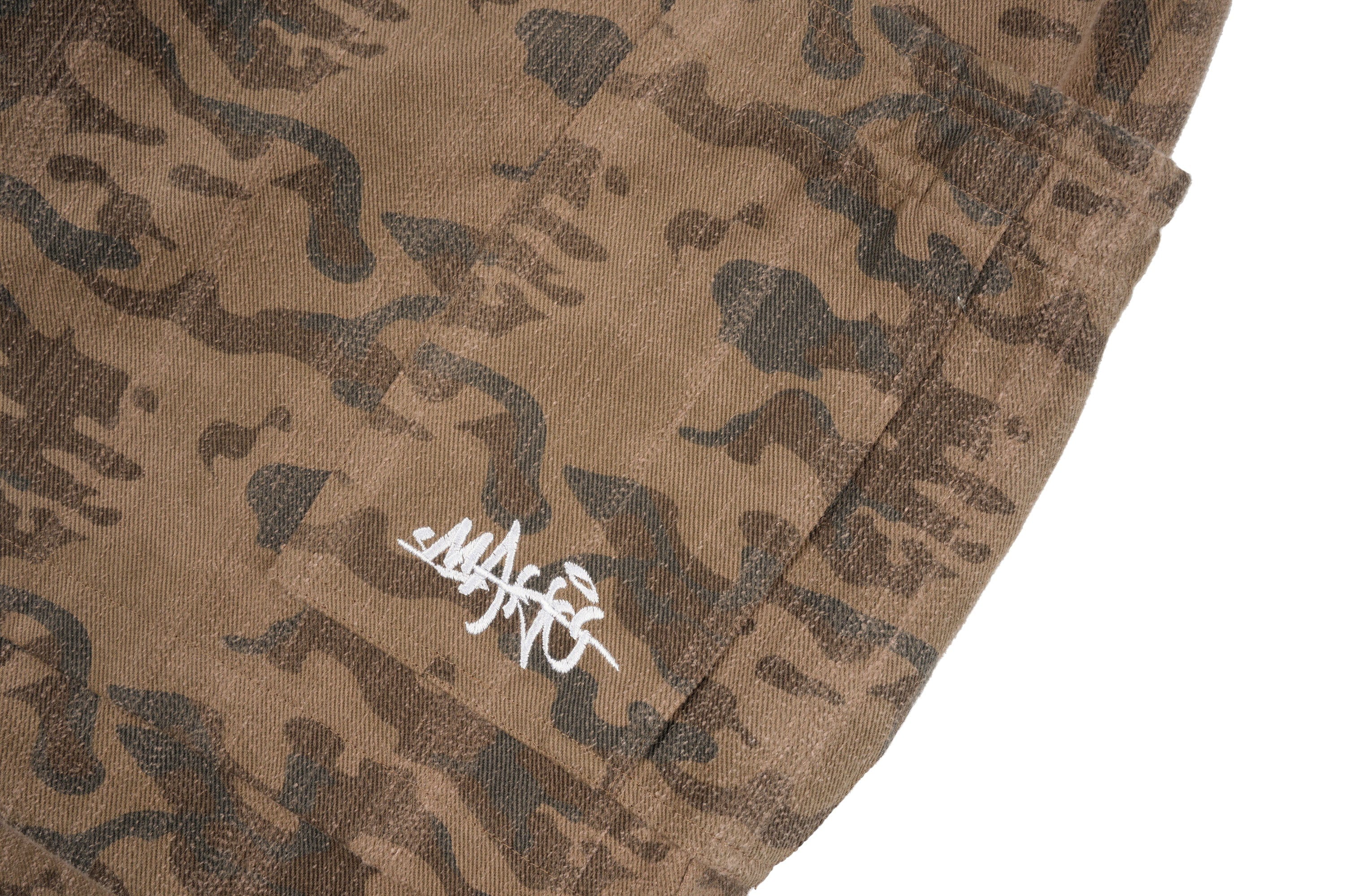MAKEMORE Camo Multi-Pocket Panel Cargo Pants, premium urban and streetwear designers apparel on PROJECTISR.com, MAKEMORE