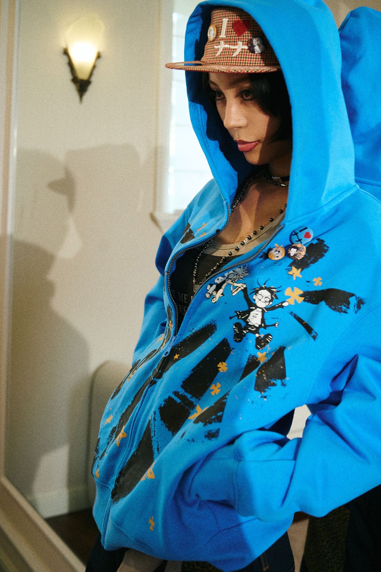 DONSMOKE × NANA Anime Graffiti Radiant Graphic Zip-Up Hoodie, premium urban and streetwear designers apparel on PROJECTISR.com, DONSMOKE