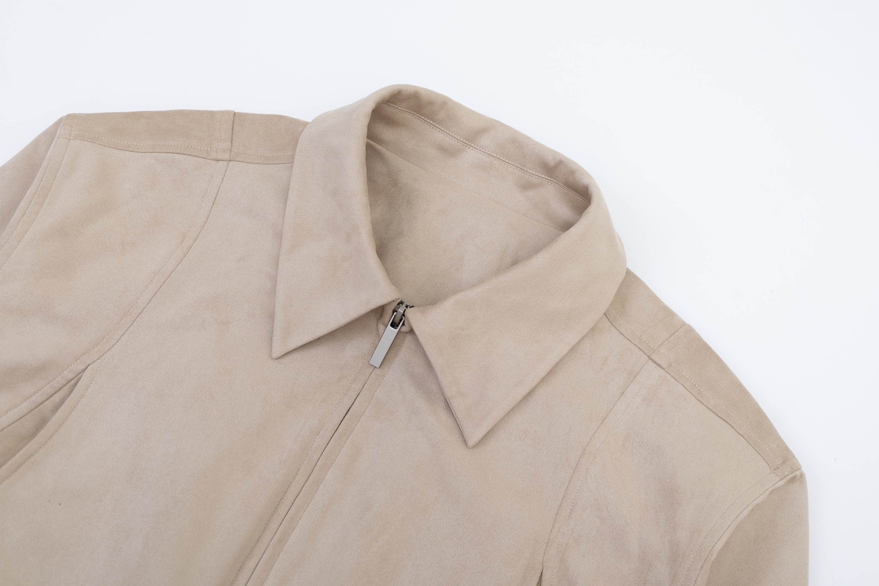 IN EXISTENCE Curved Spliced Smooth Harrington Jacket, premium urban and streetwear designers apparel on PROJECTISR.com, IN EXISTENCE