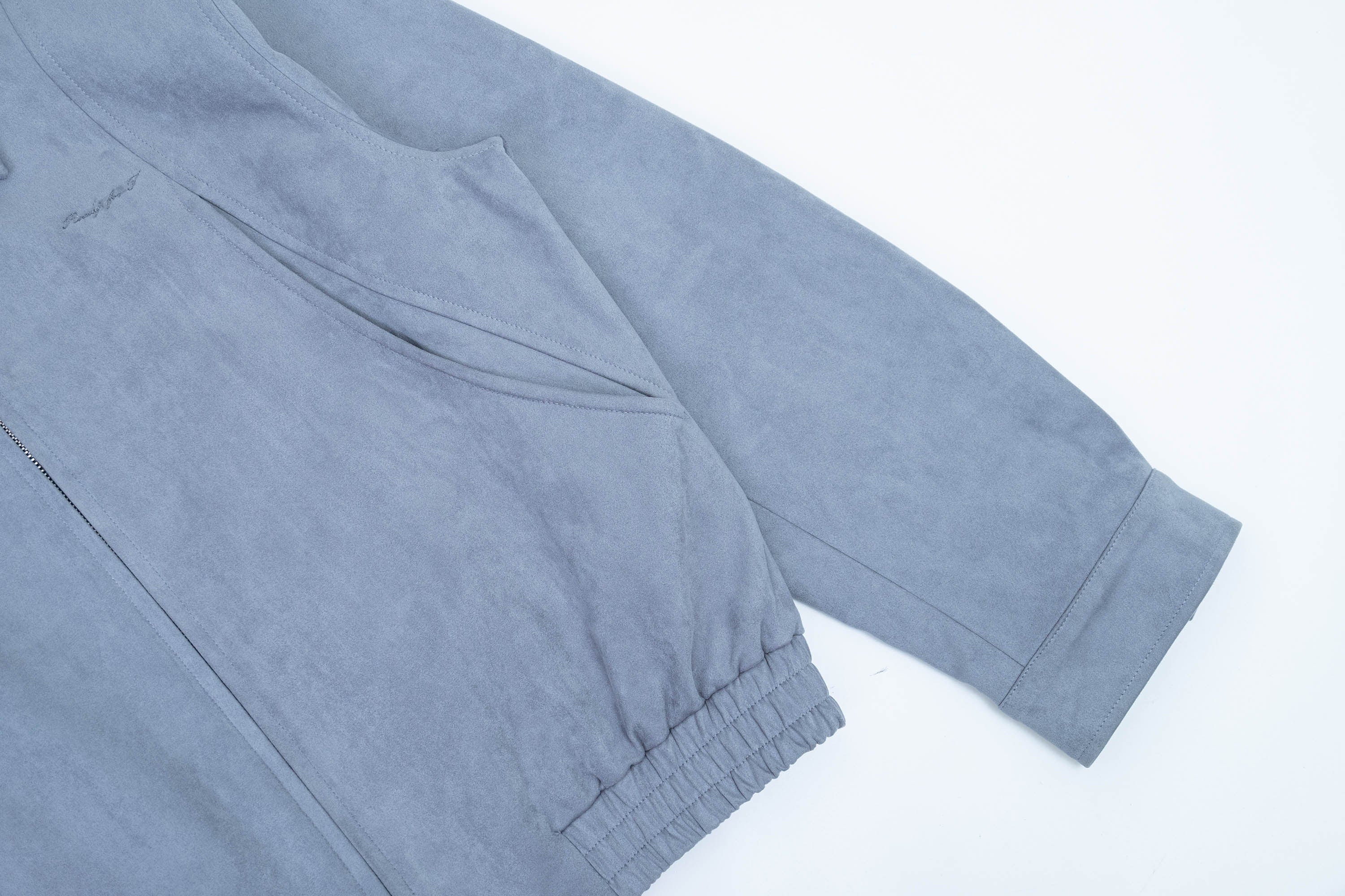 IN EXISTENCE Curved Spliced Smooth Harrington Jacket, premium urban and streetwear designers apparel on PROJECTISR.com, IN EXISTENCE