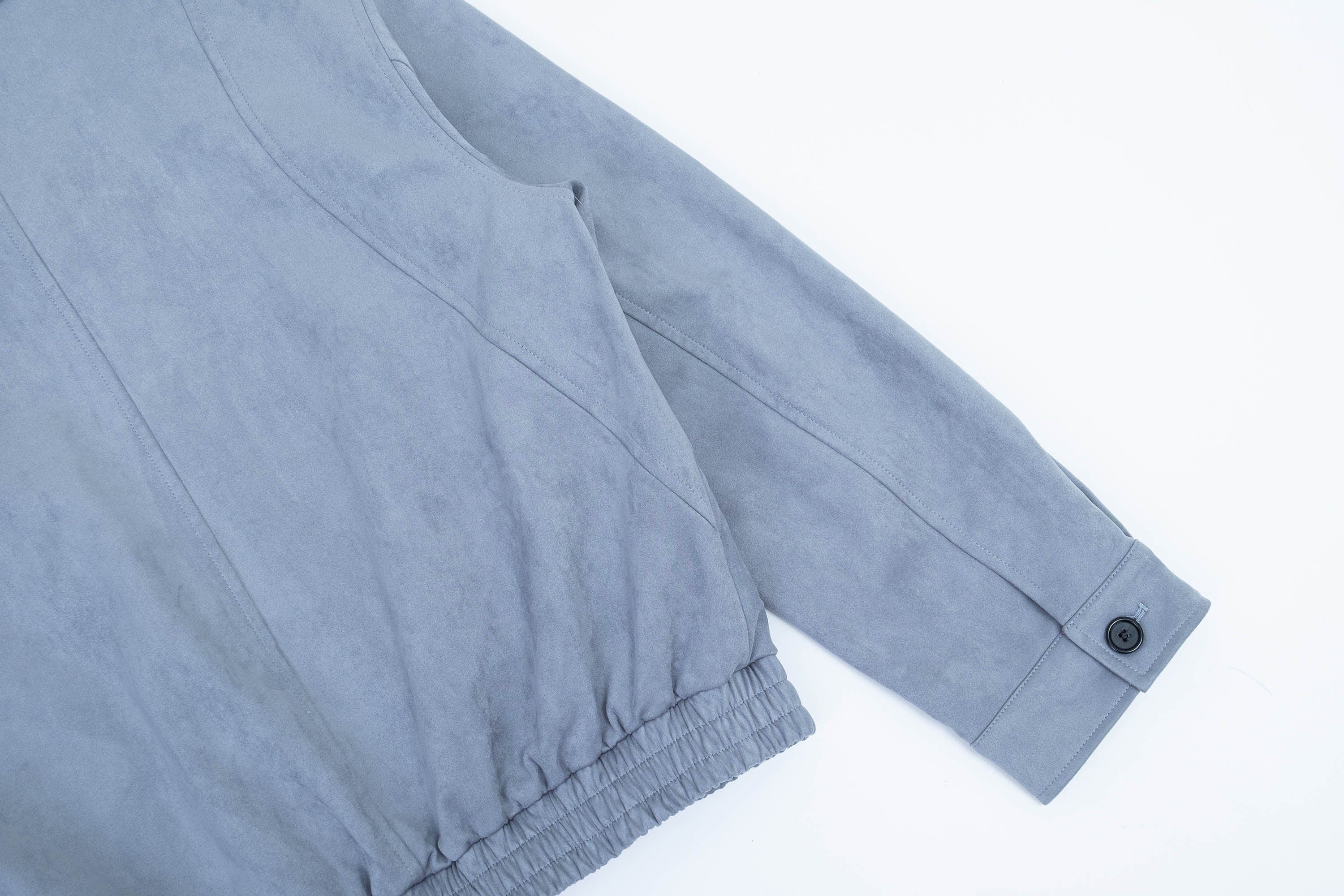 IN EXISTENCE Curved Spliced Smooth Harrington Jacket, premium urban and streetwear designers apparel on PROJECTISR.com, IN EXISTENCE