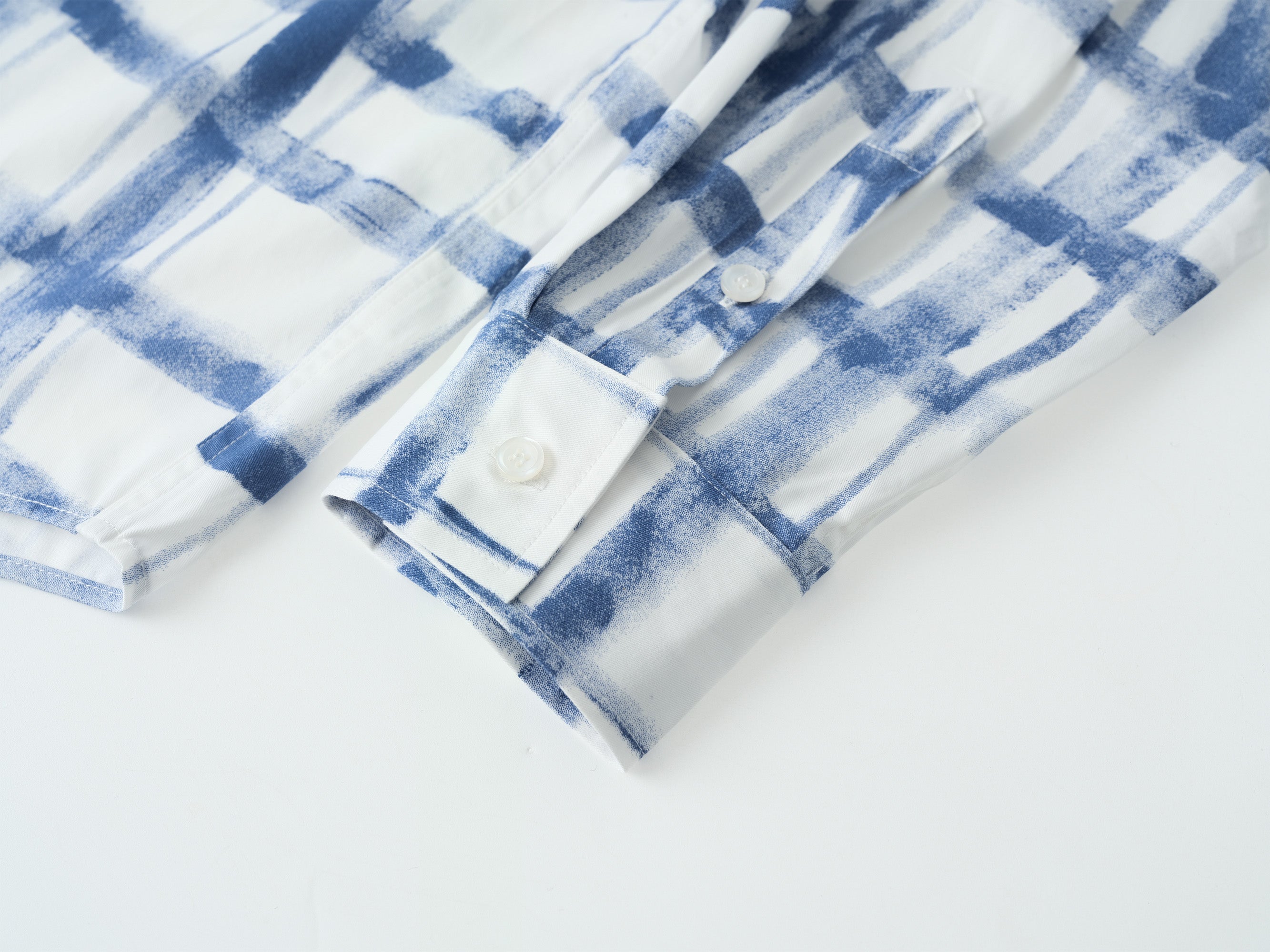 OVERLAPS Brush-Paint Grid Oversized Shirt, premium urban and streetwear designers apparel on PROJECTISR.com, OVERLAPS