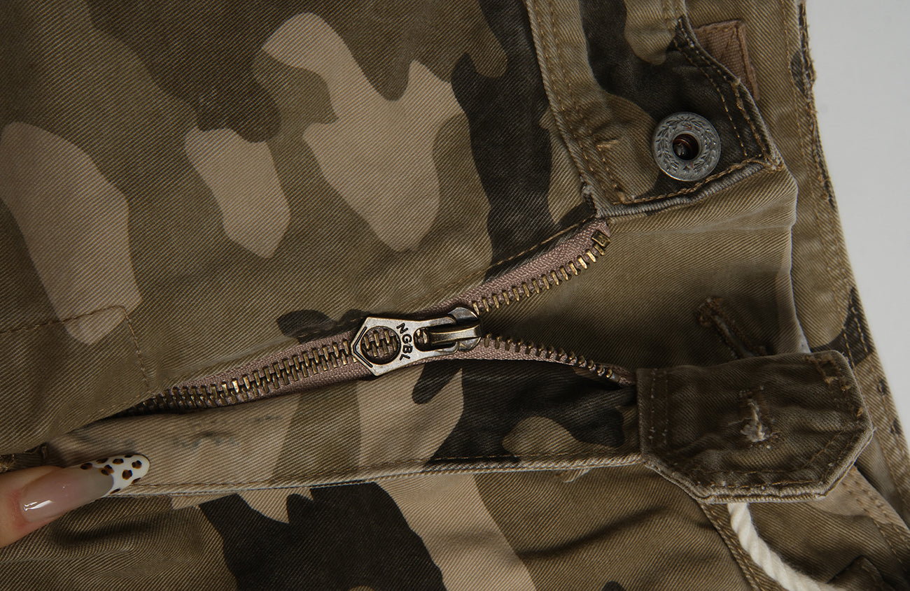 NEIGBORL Camo Multi-Pocket Straight Cargo Pants, premium urban and streetwear designers apparel on PROJECTISR.com, NEIGBORL