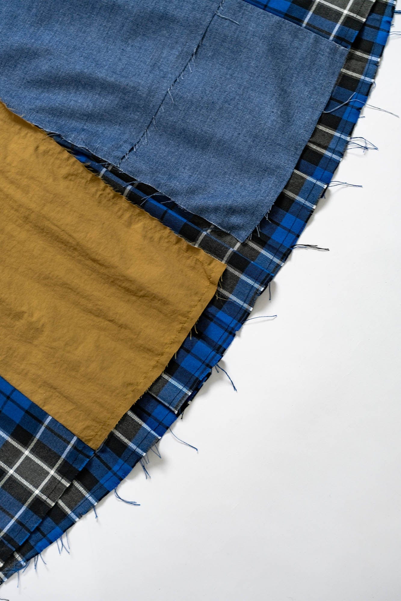 KADAKADA Paneled Reversible Plaid Raw-Edge Maxi Skirt, premium urban and streetwear designers apparel on PROJECTISR.com, KADAKADA