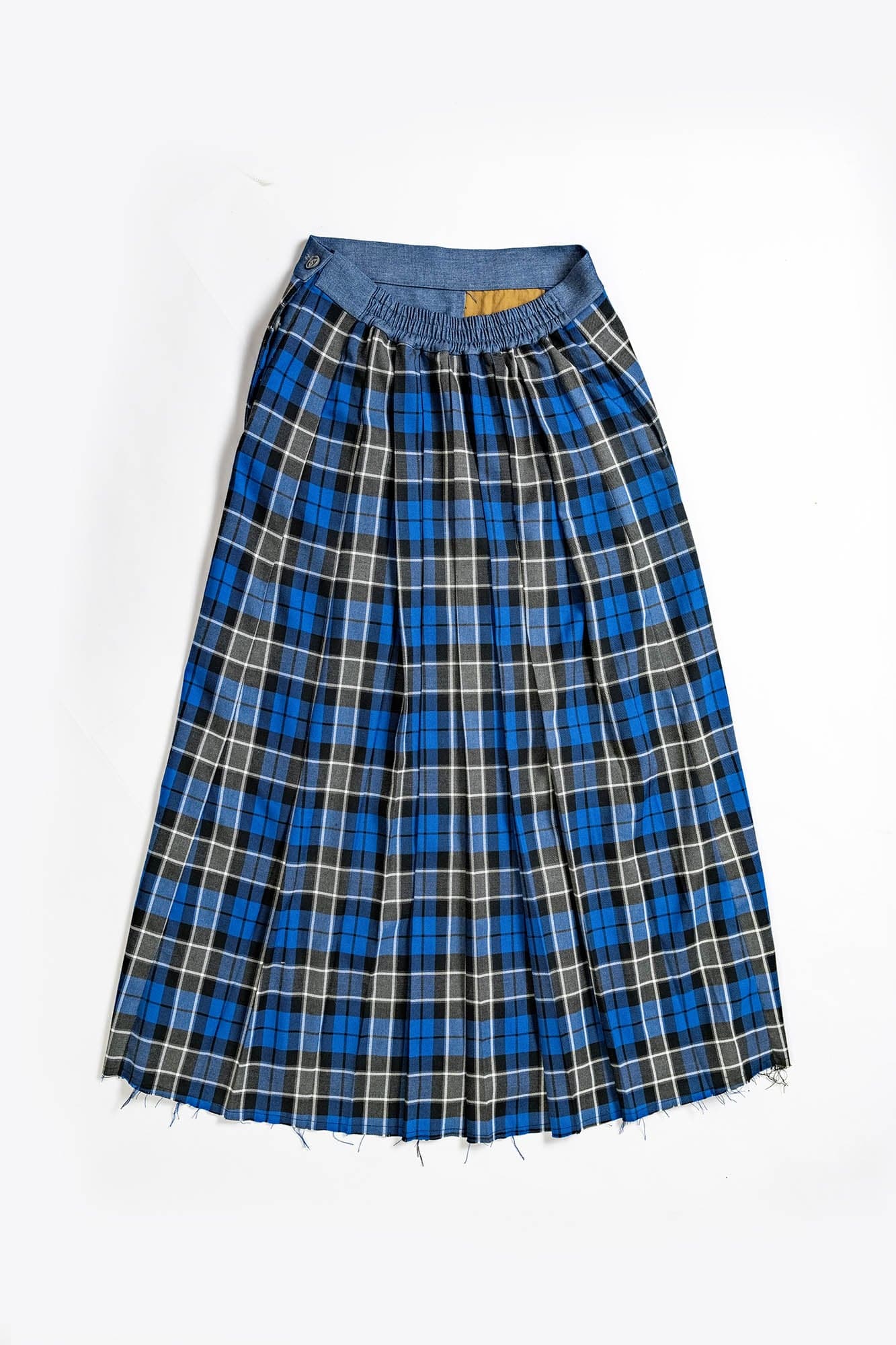 KADAKADA Paneled Reversible Plaid Raw-Edge Maxi Skirt, premium urban and streetwear designers apparel on PROJECTISR.com, KADAKADA