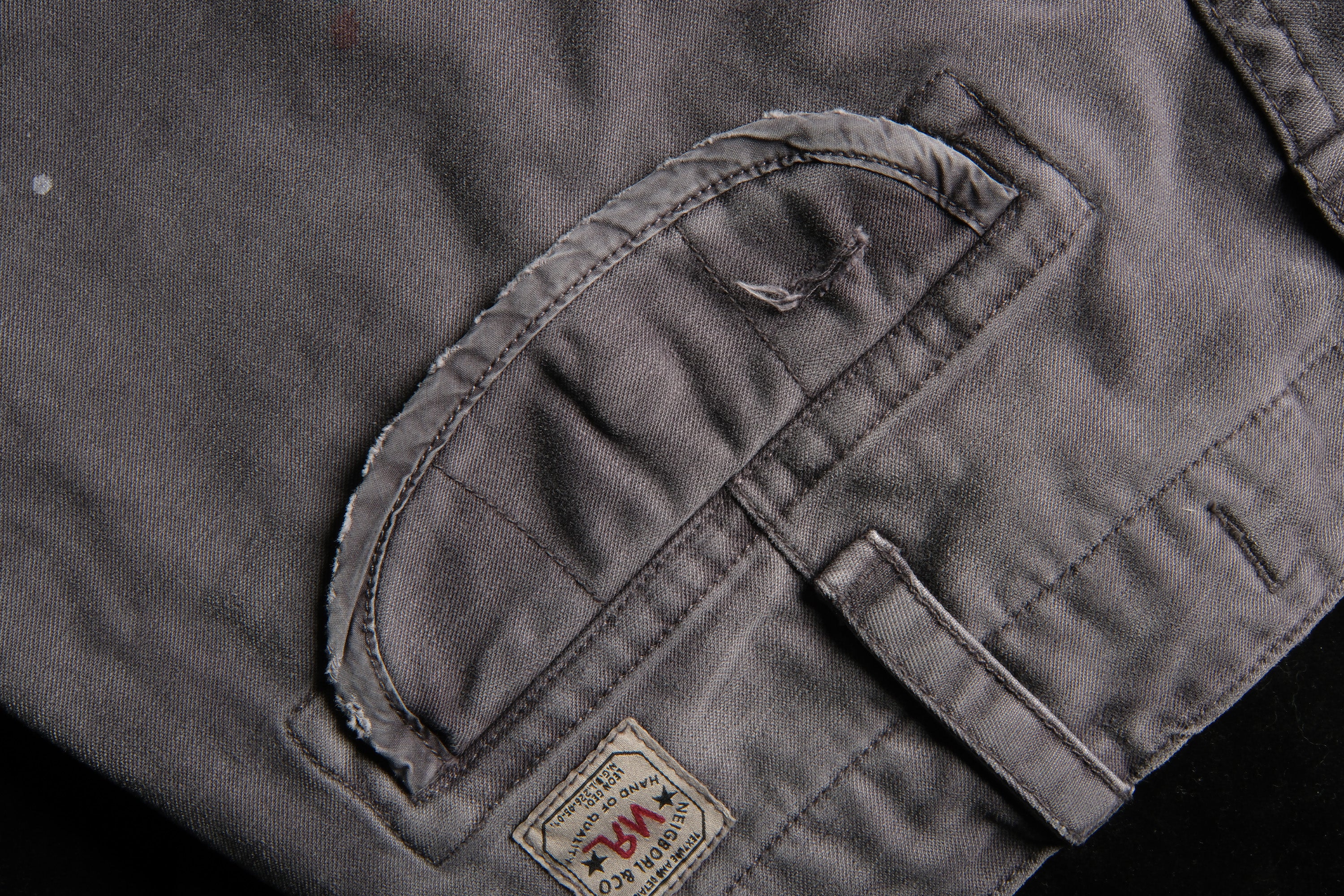 NEIGBORL Distressed Multi-Pocket Washed Cargo Shorts, premium urban and streetwear designers apparel on PROJECTISR.com, NEIGBORL