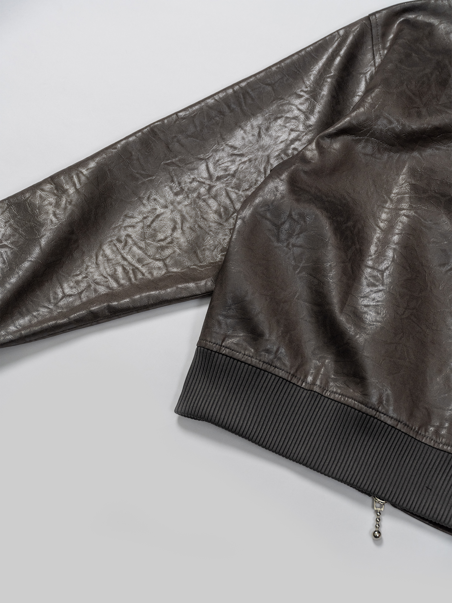 KADAKADA Faux Leather Dual-Zipper Hooded Jacket