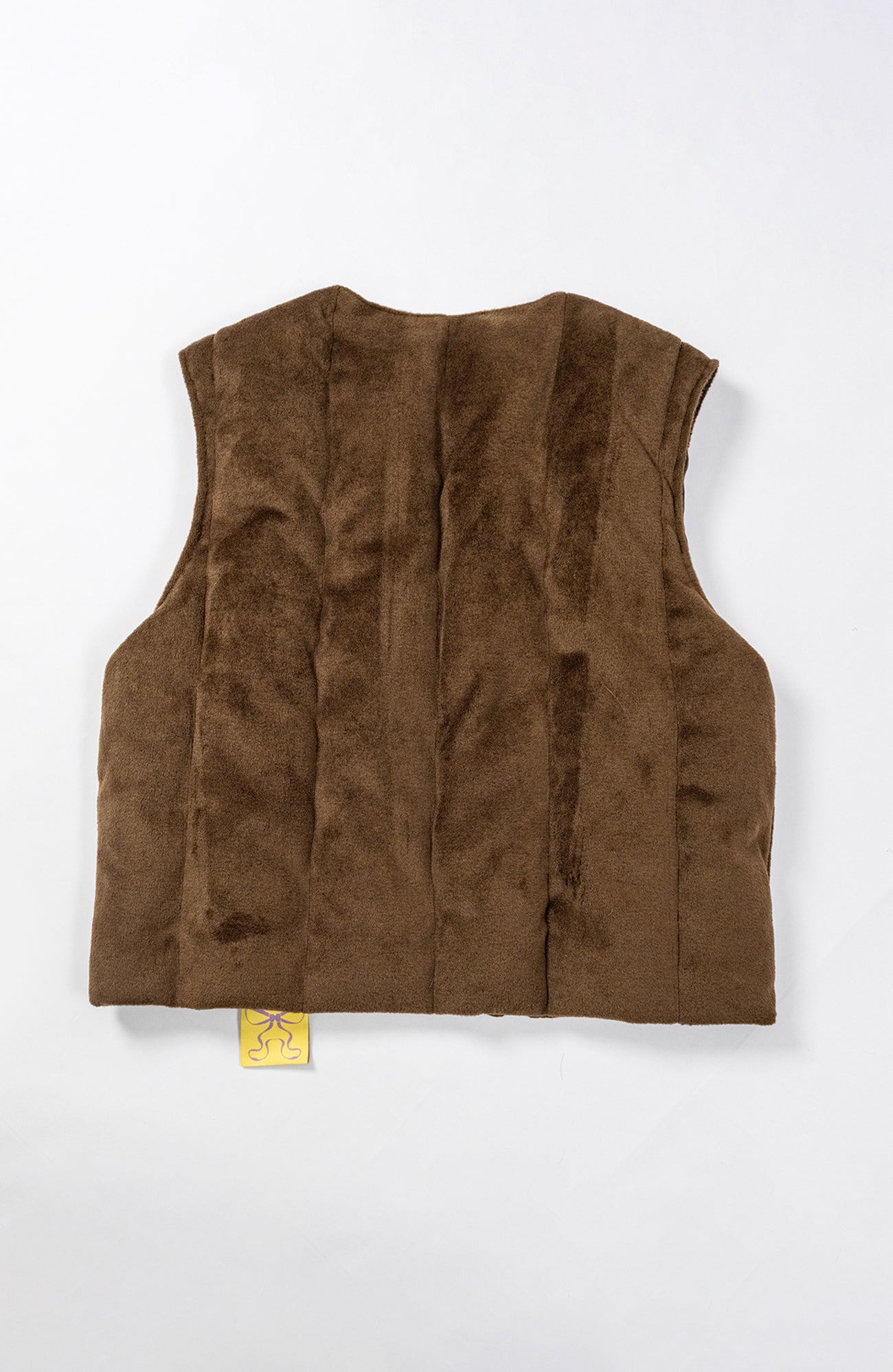 KADAKADA Curved Zip Suede-Puff Vest